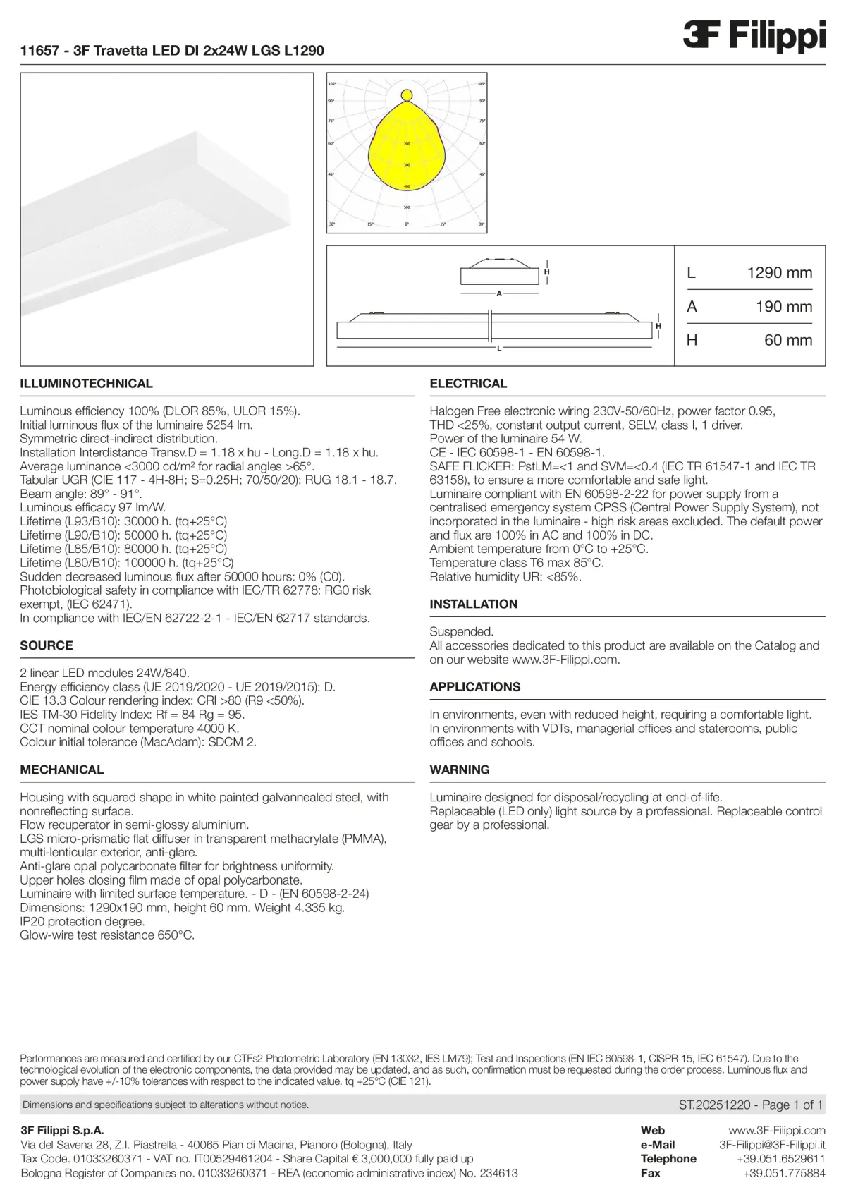 11657 - 3F Travetta LED DI 2x24W LGS L1290 - Datasheet - en
