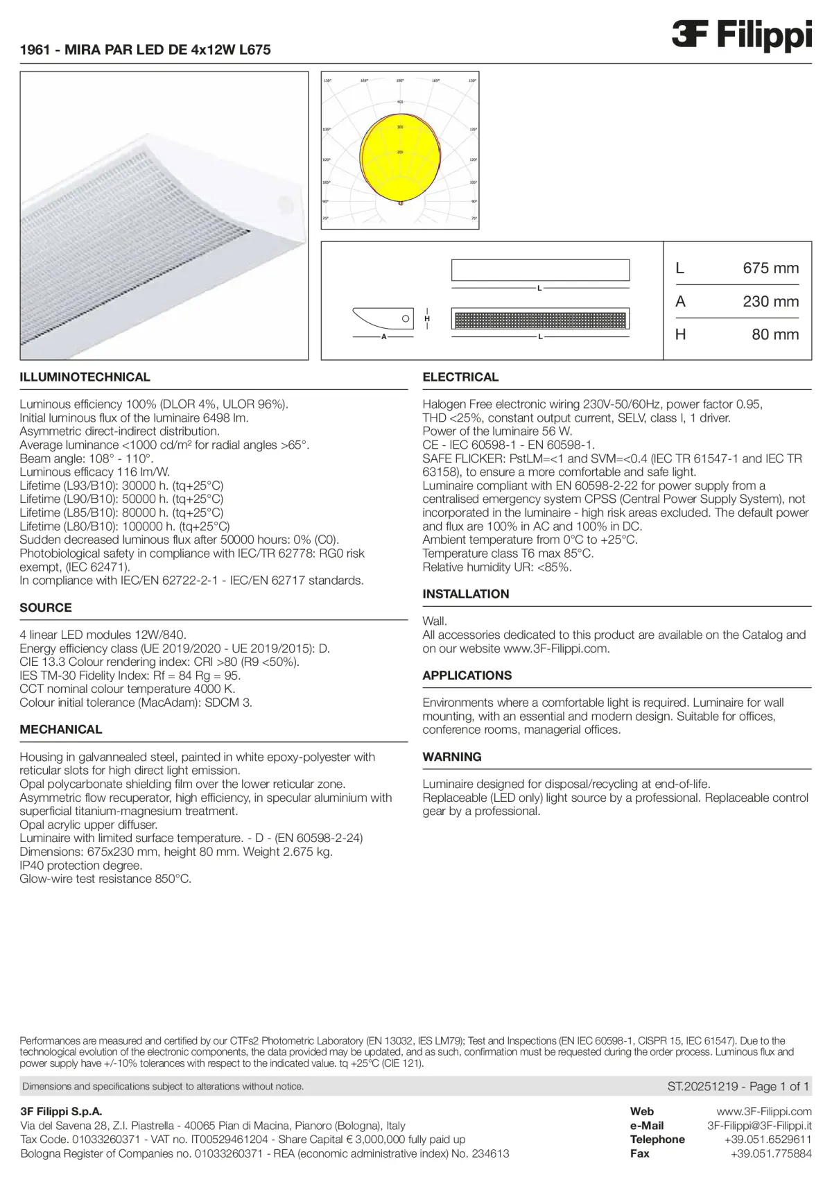 1961 - MIRA PAR LED DE 4x12W L675 - Datasheet - en