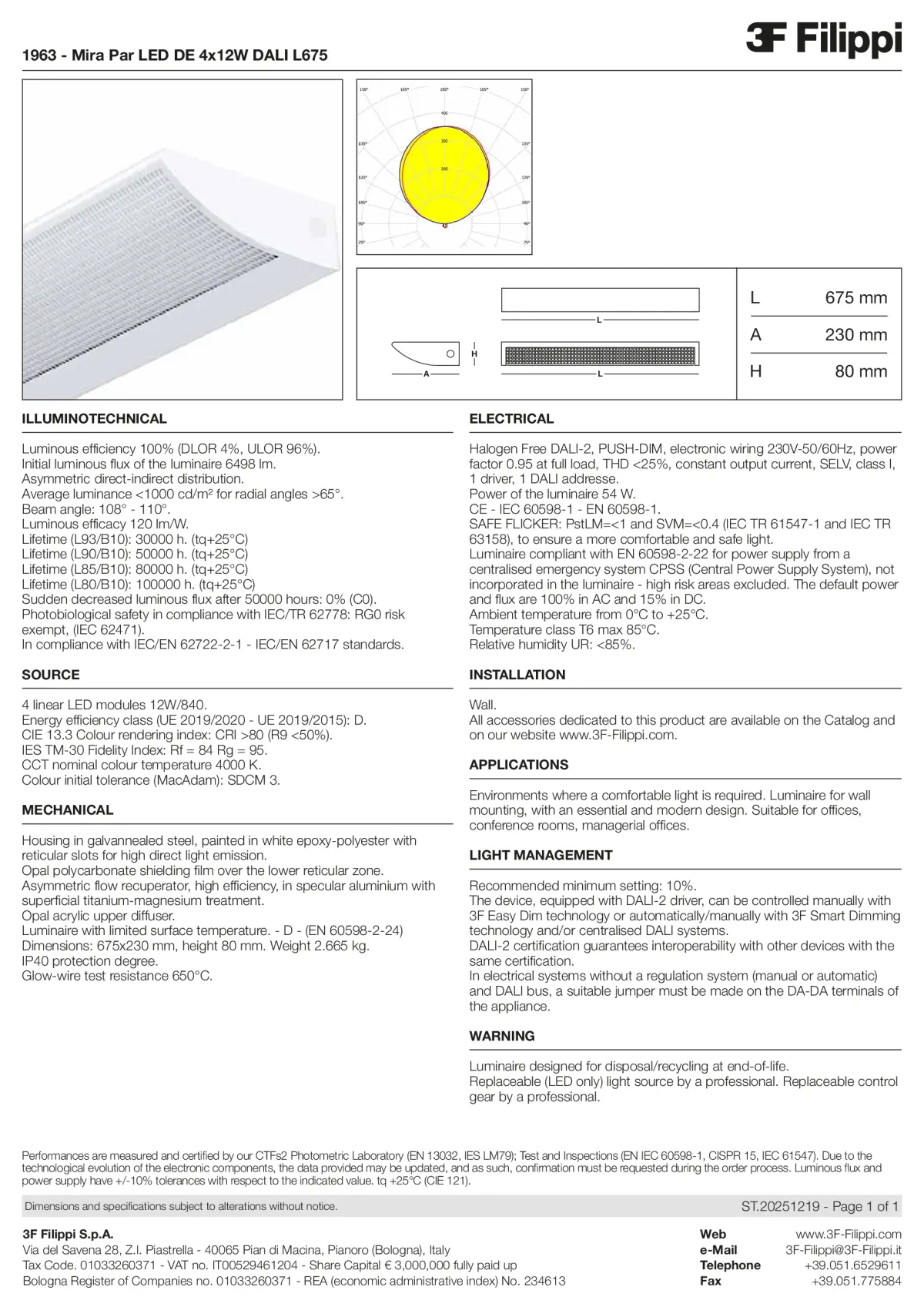 1963 - Mira Par LED DE 4x12W DALI L675 - Datasheet - en