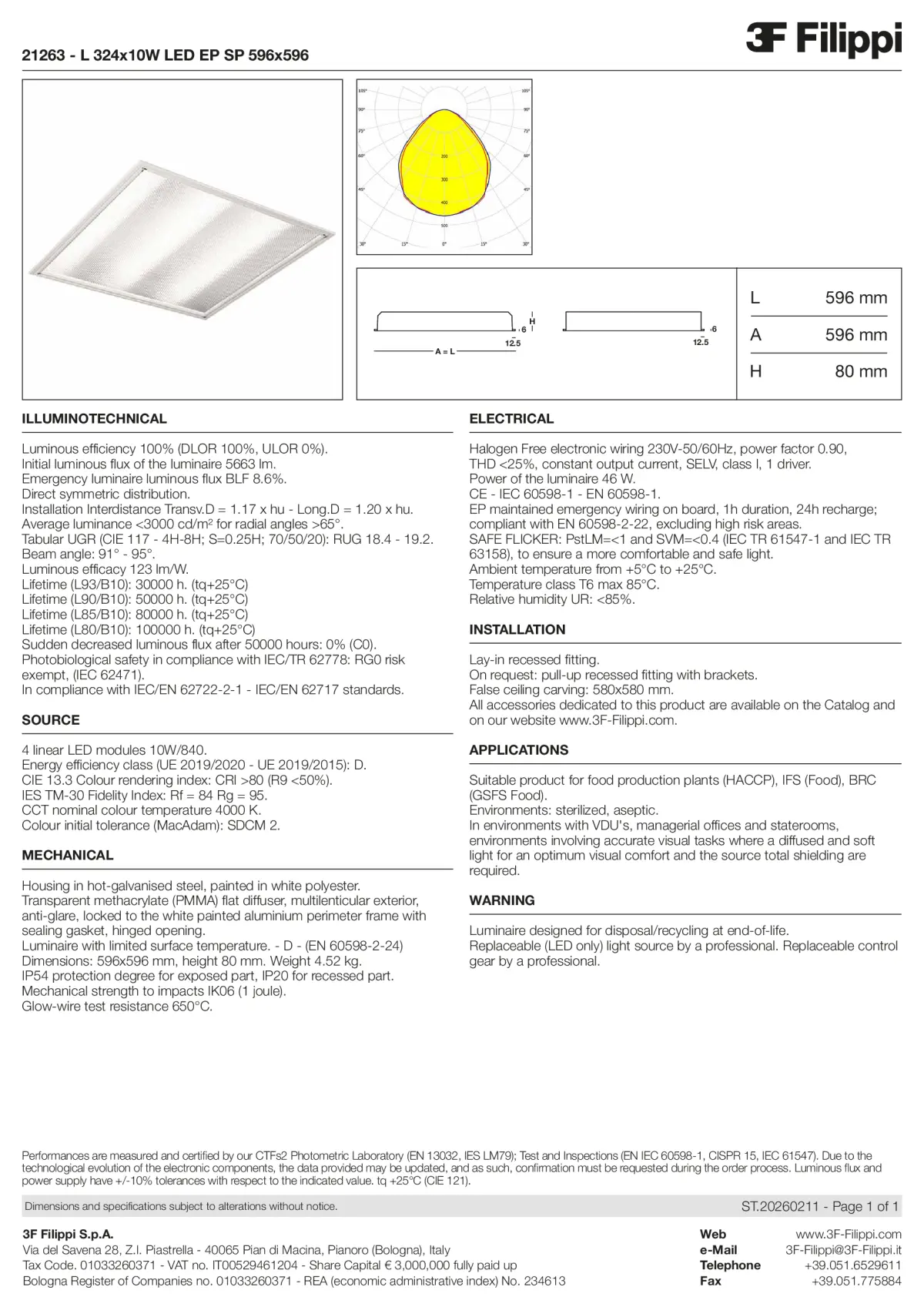 21263 - L 324x10W LED EP SP 596x596 - Datasheet - en