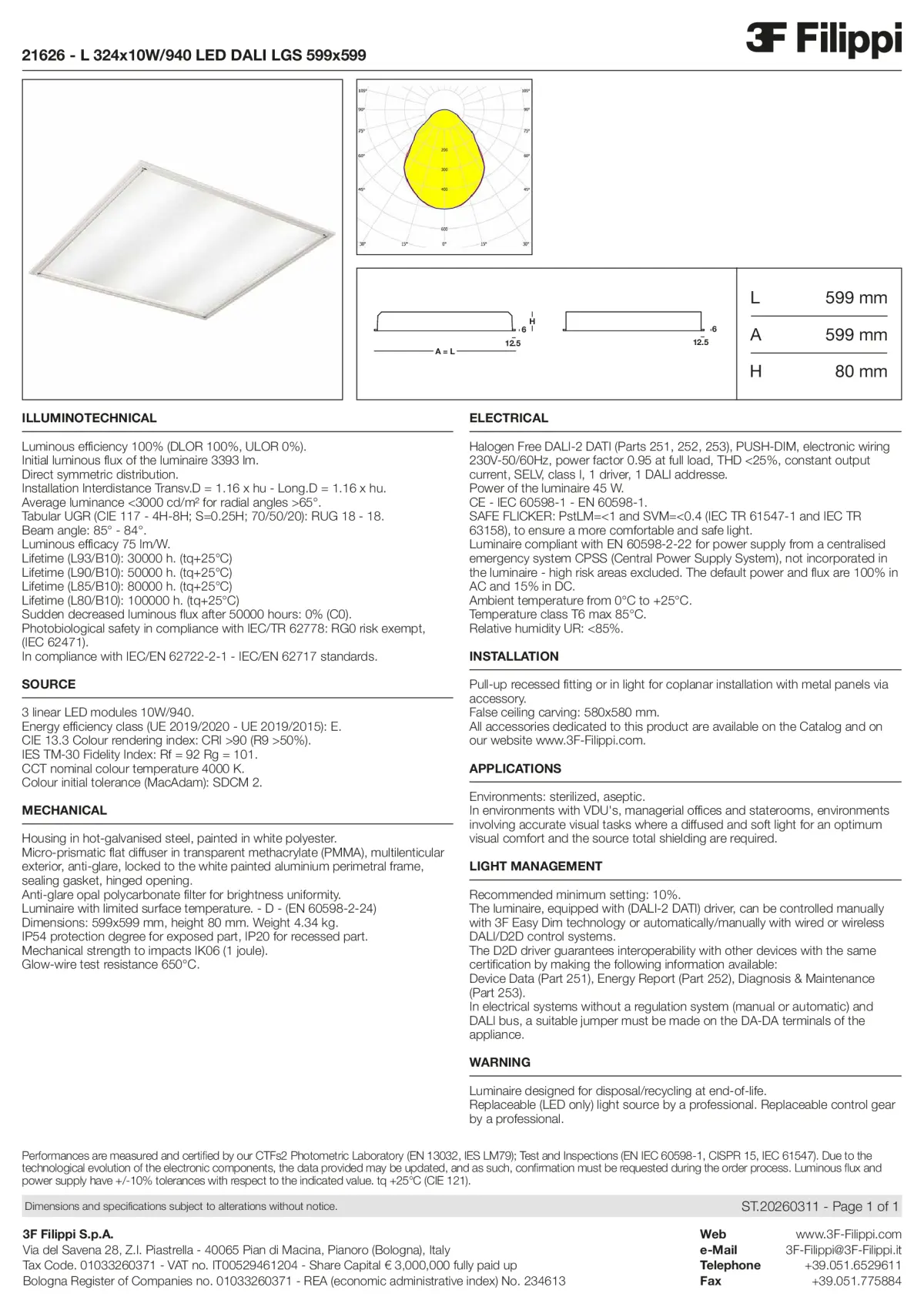 21626 - L 324x10W-940 LED DALI LGS 599x599 - Datasheet - en