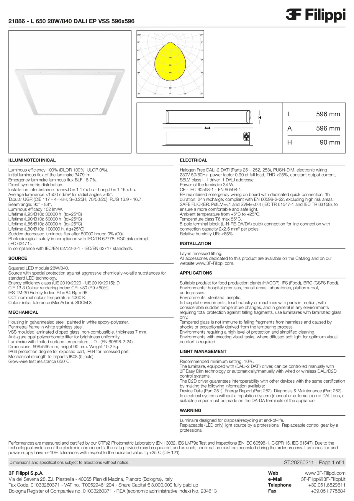 21886 - L 650 28W-840 DALI EP VSS 596x596 - Datasheet - en