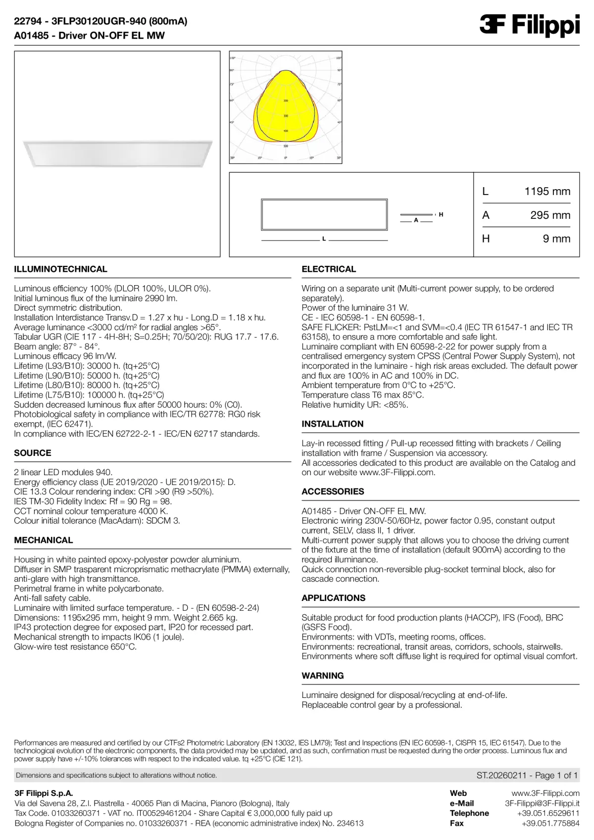 22794+A01485 - 3FLP30120UGR-940 (800mA) + ON-OFF EL MW - Datasheet - en