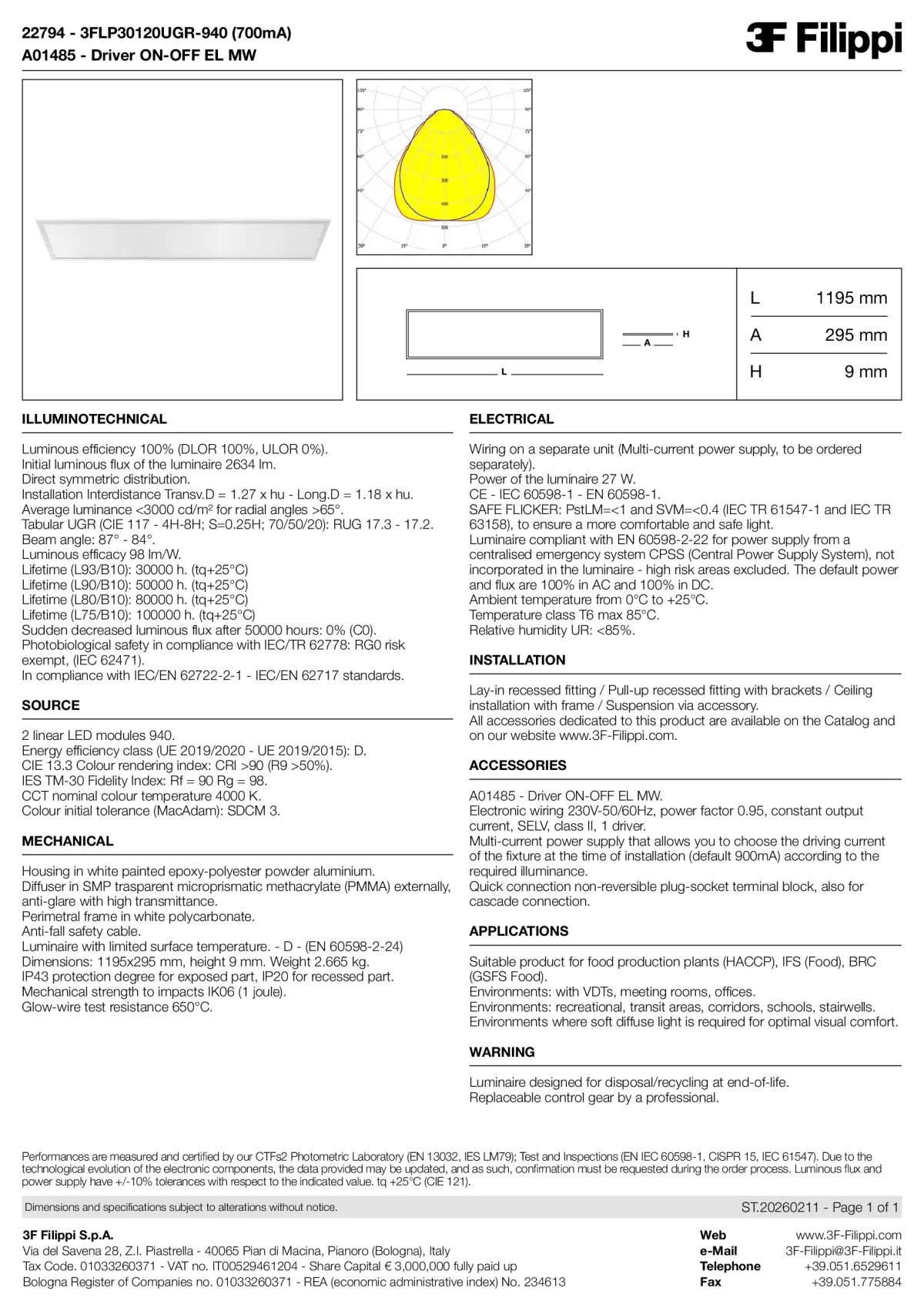 22794+A01485 - 3FLP30120UGR-940 (700mA) + ON-OFF EL MW - Datasheet - en