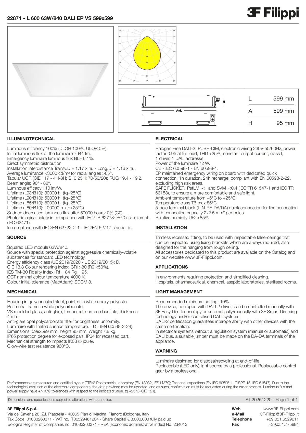 22871 - L 600 63W-840 DALI EP VS 599x599 - Datasheet - en