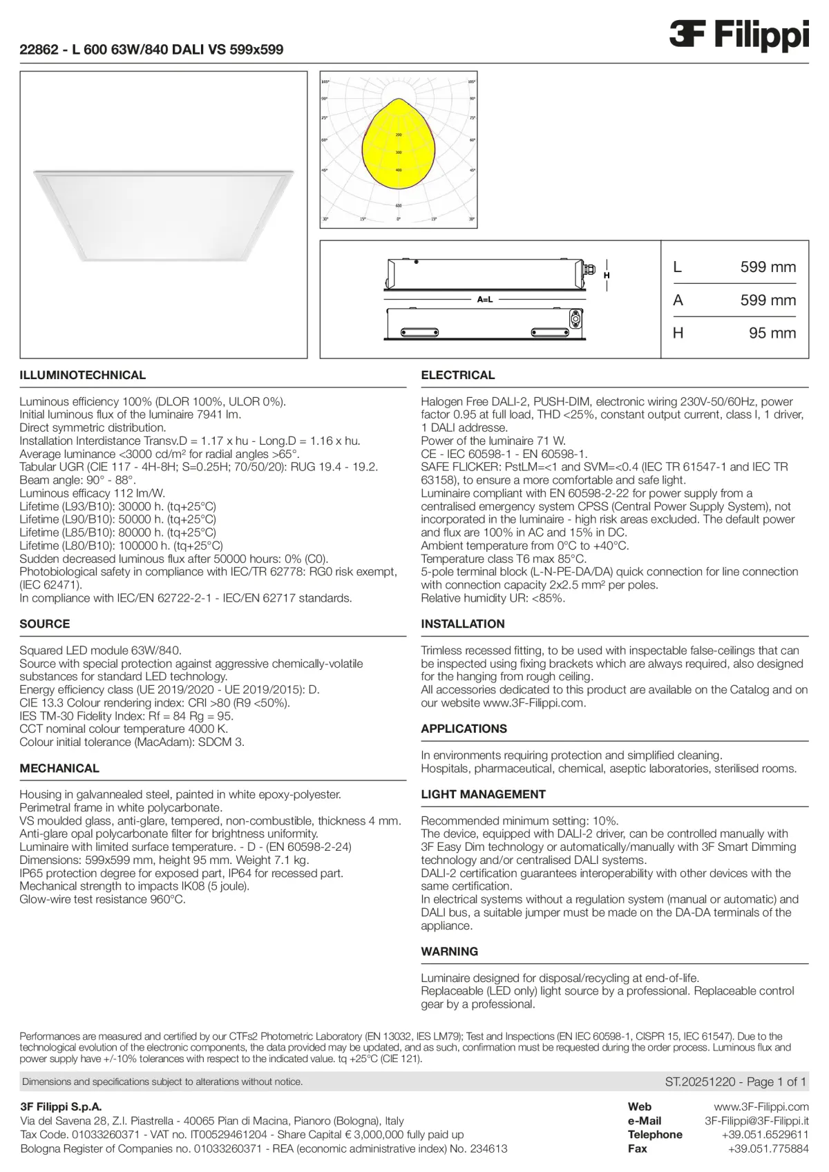22862 - L 600 63W-840 DALI VS 599x599 - Datasheet - en