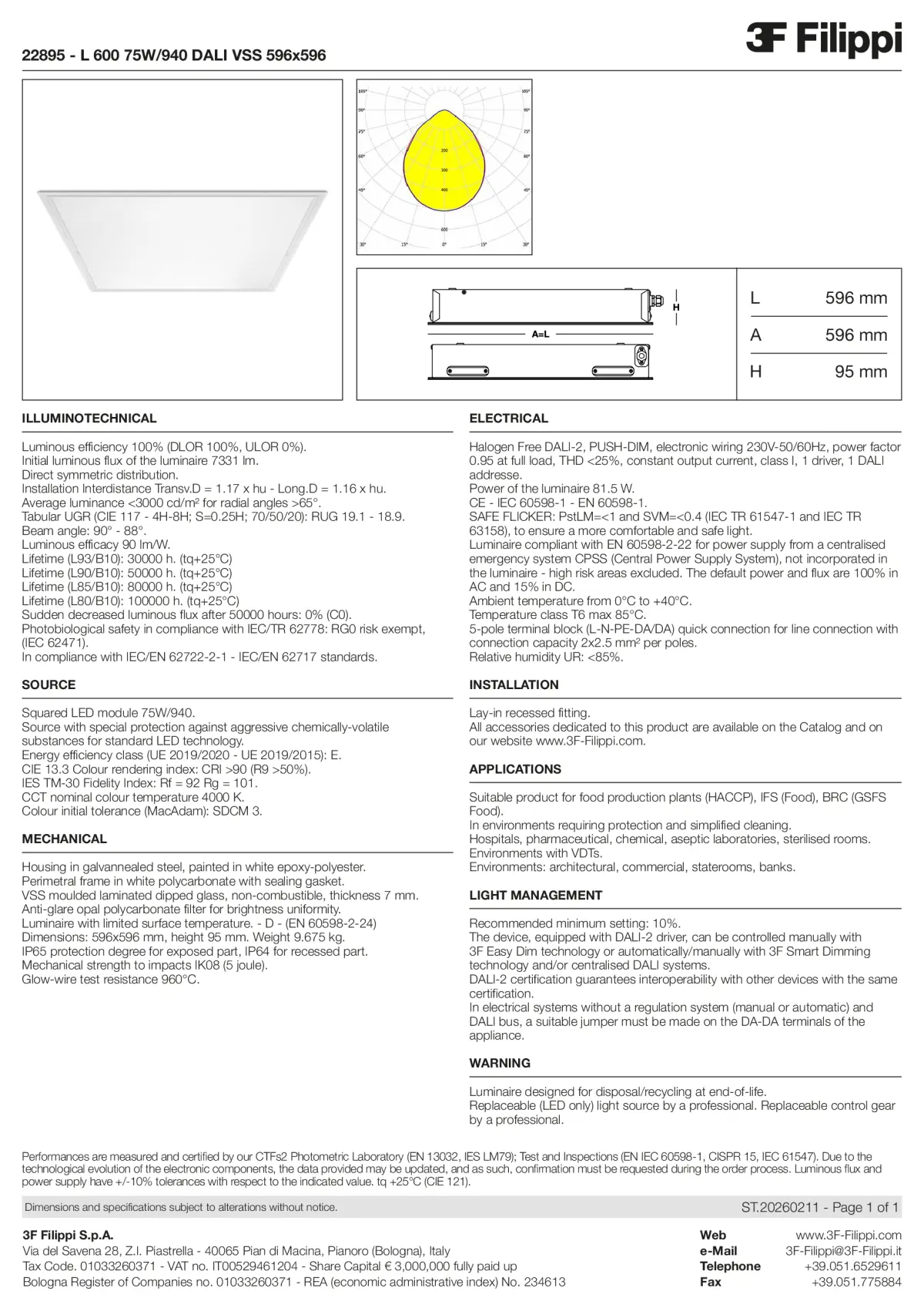22895 - L 600 75W-940 DALI VSS 596x596 - Datasheet - en