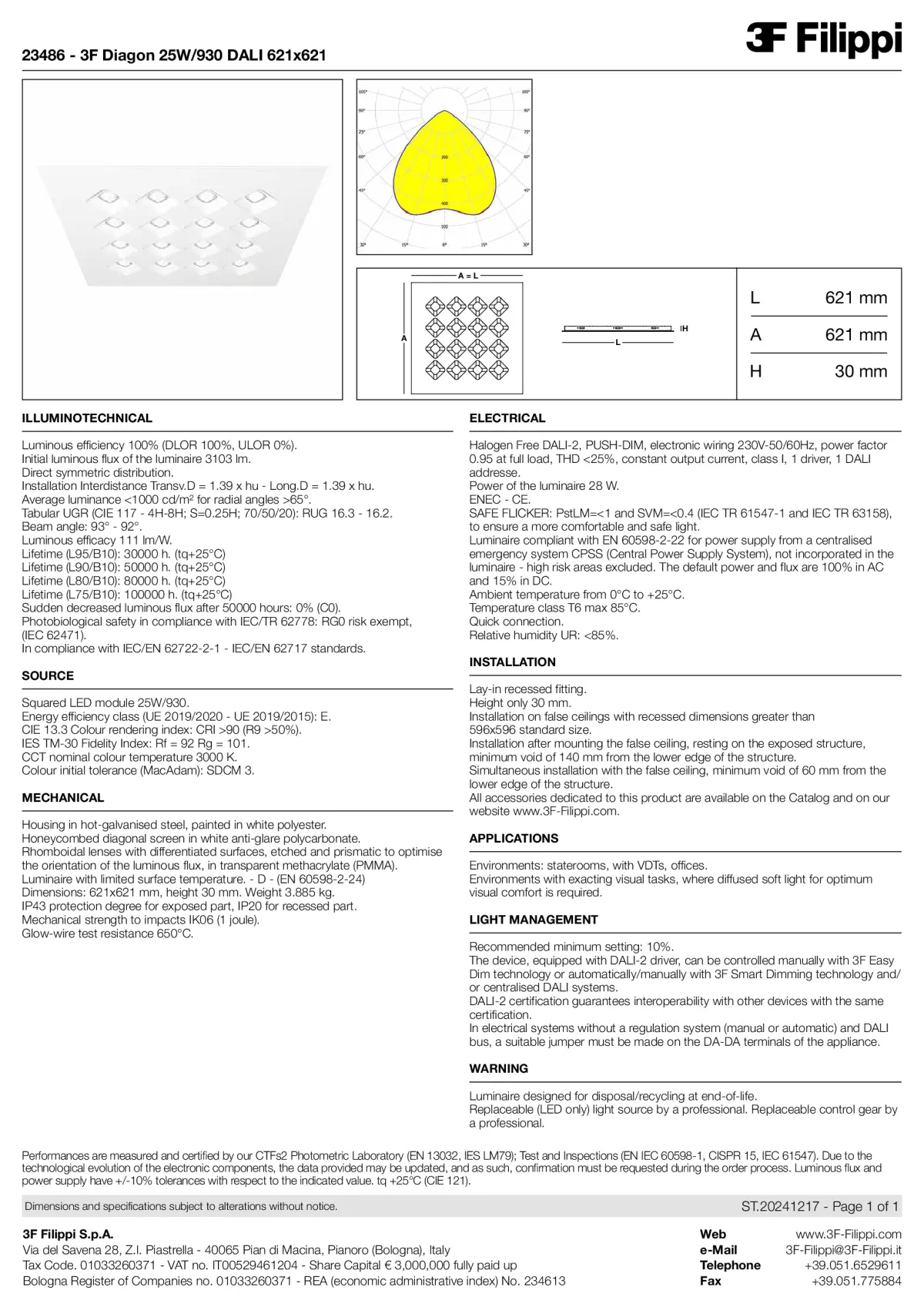 23486 - 3F Diagon 25W-930 DALI 621x621 - Datasheet - en