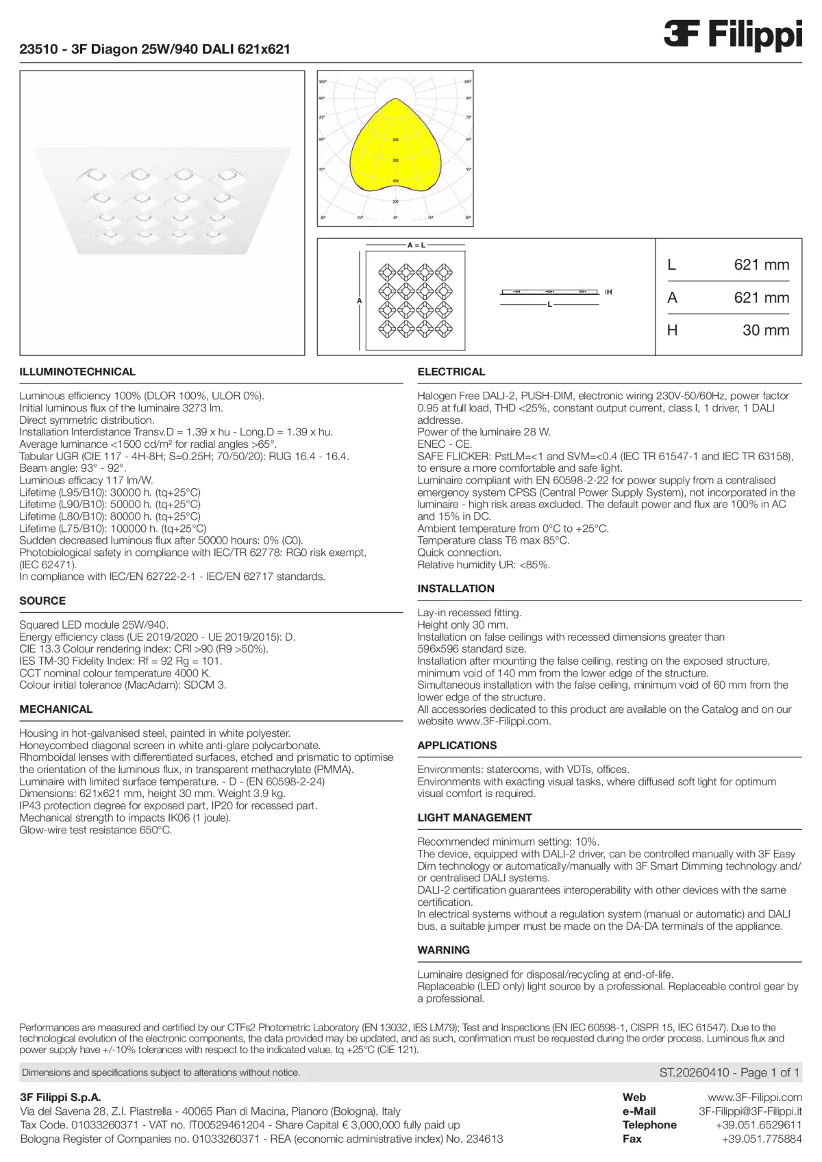 23510 - 3F Diagon 25W-940 DALI 621x621 - Datasheet - en