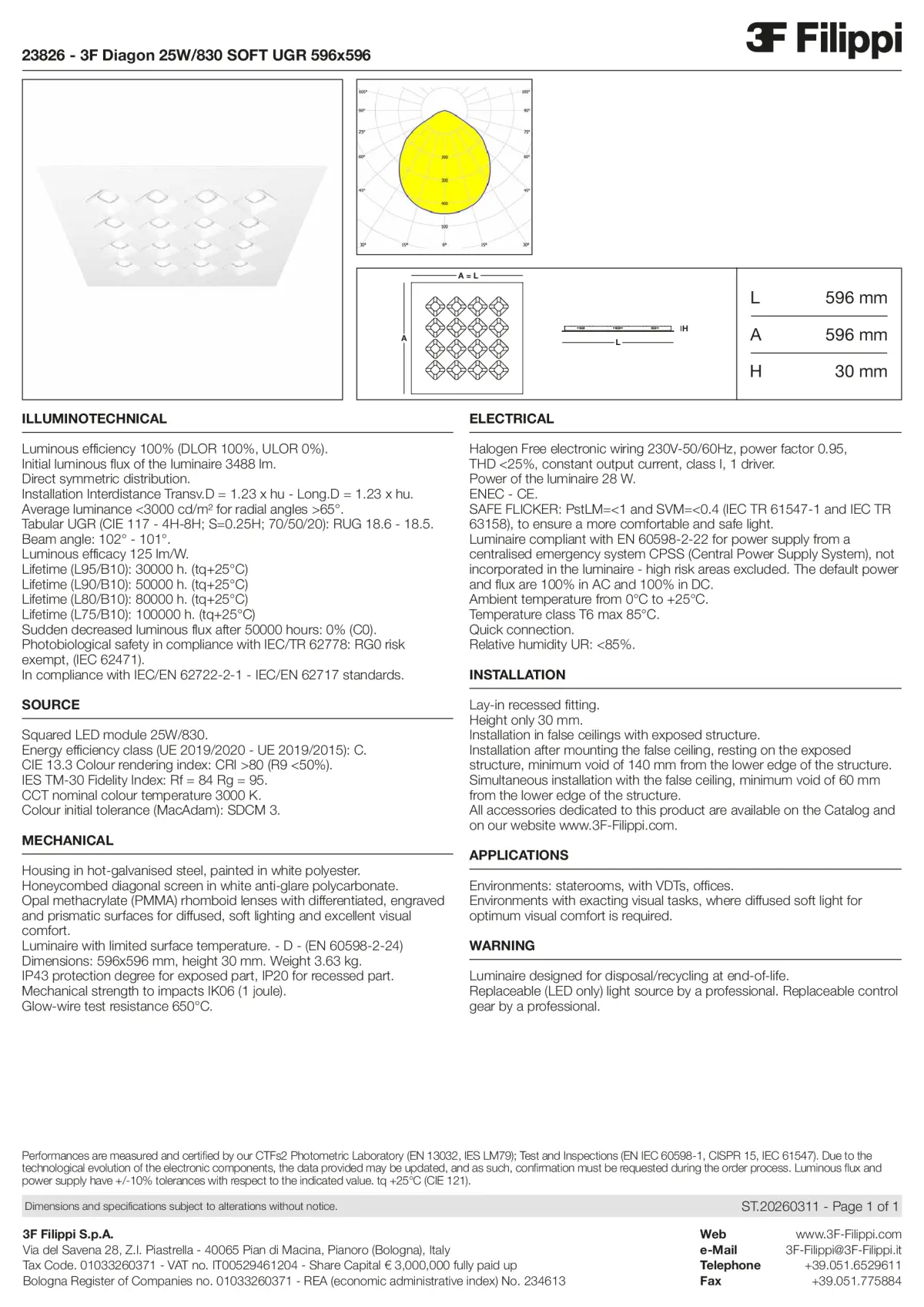 23826 - 3F Diagon 25W-830 SOFT UGR 596x596 - Datasheet - en
