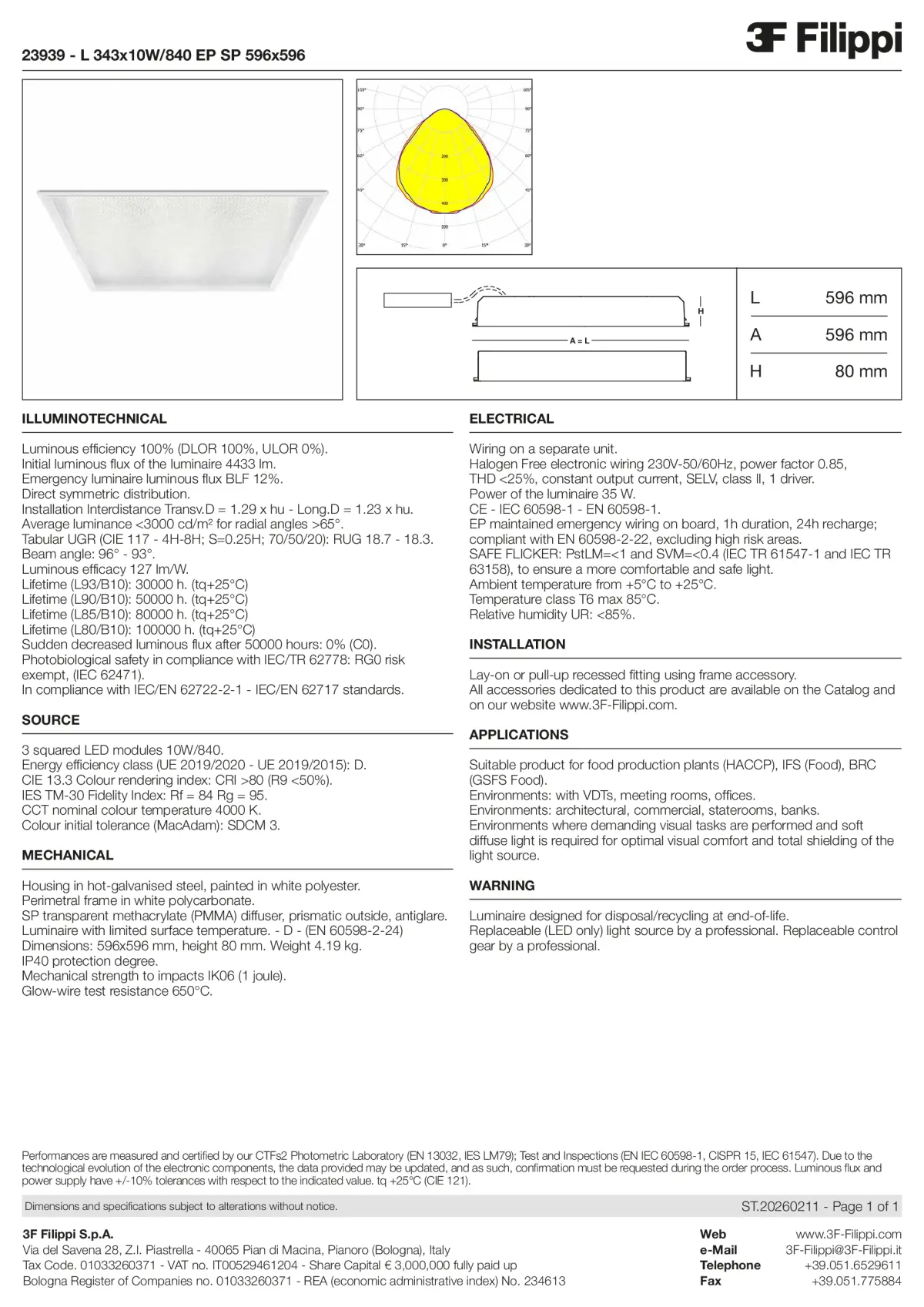 23939 - L 343x10W-840 EP SP 596x596 - Datasheet - en