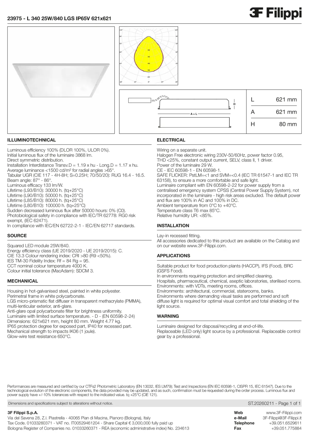 23975 - L 340 25W-840 LGS IP65V 621x621 - Datasheet - en