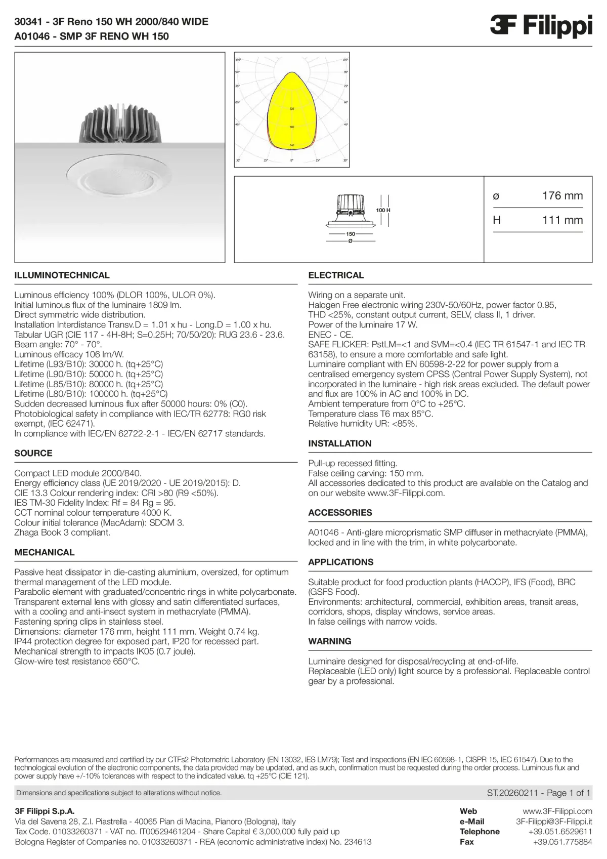 30341+A01046 - 3F Reno 150 WH 2000-840 WIDE + SMP WH - Datasheet - en