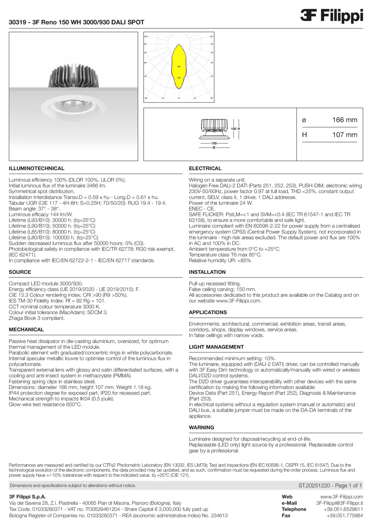 30319 - 3F Reno 150 WH 3000-930 DALI SPOT - Datasheet - en