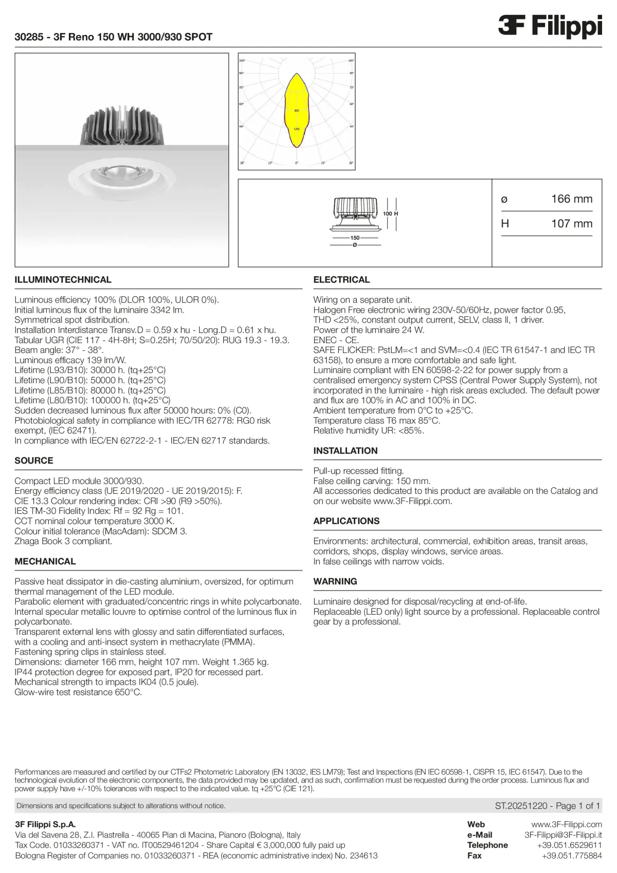 30285 - 3F Reno 150 WH 3000-930 SPOT - Datasheet - en