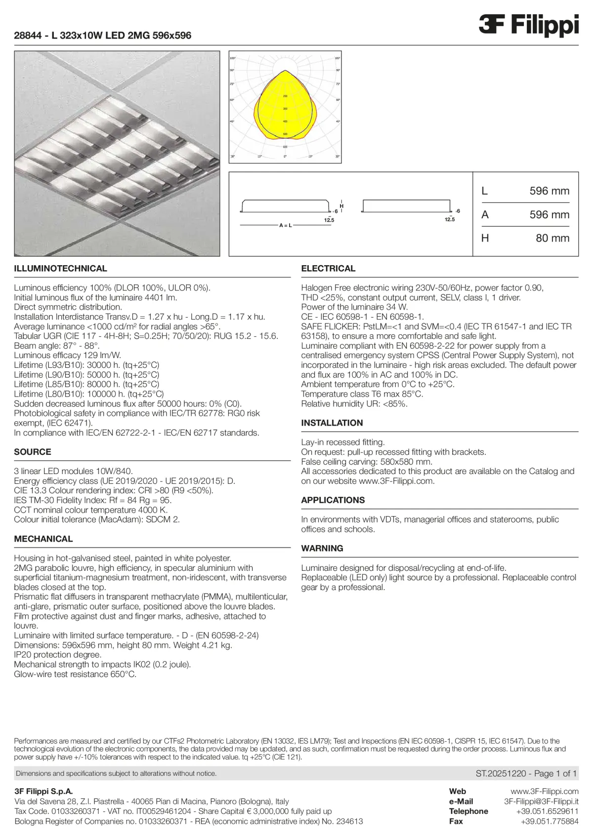 28844 - L 323x10W LED 2MG 596x596 - Datasheet - en