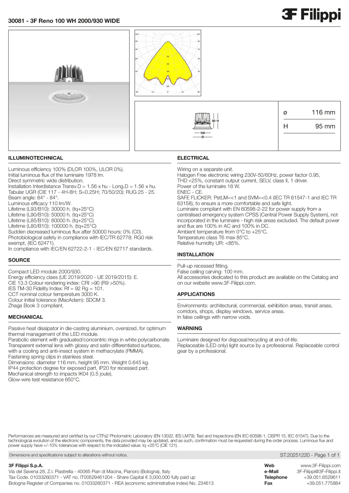 30081 - 3F Reno 100 WH 2000-930 WIDE - Datasheet - en