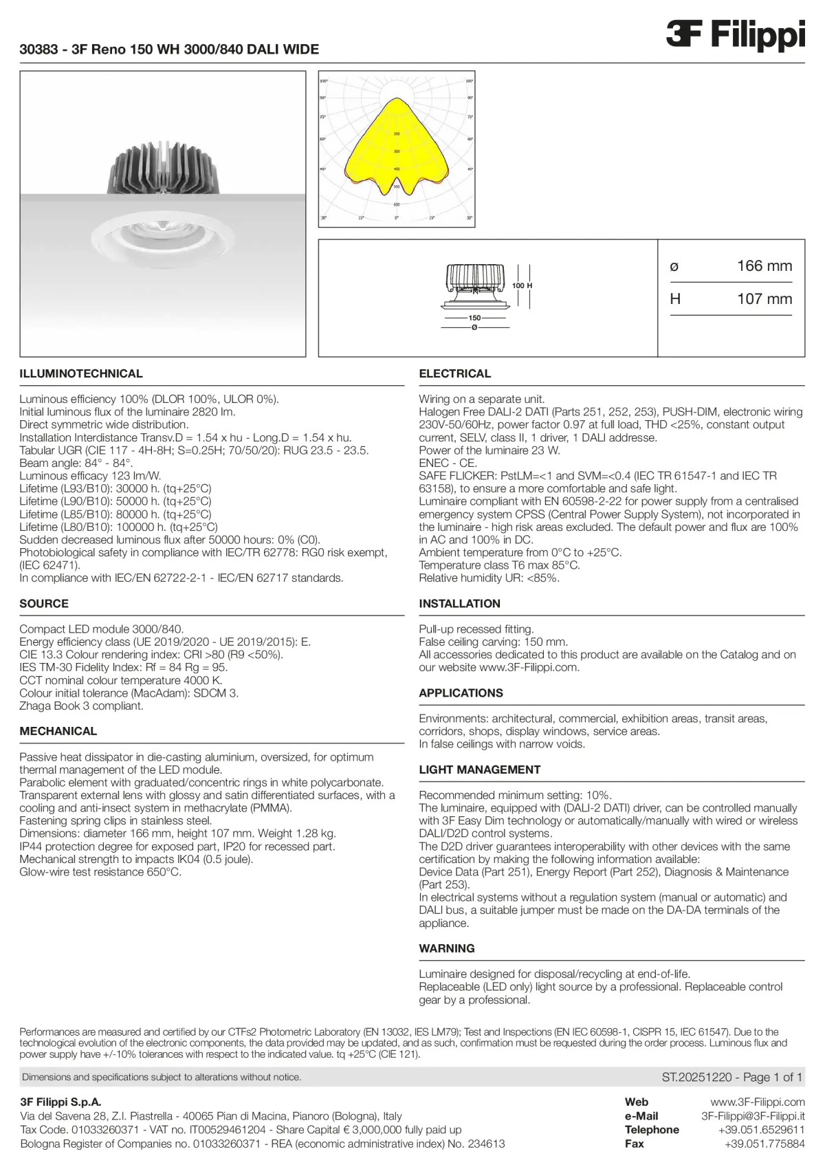 30383 - 3F Reno 150 WH 3000-840 DALI WIDE - Datasheet - en