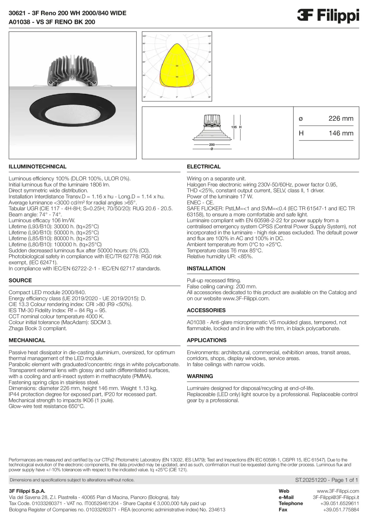 30621+A01038 - 3F Reno 200 WH 2000-840 WIDE + VS BK - Datasheet - en