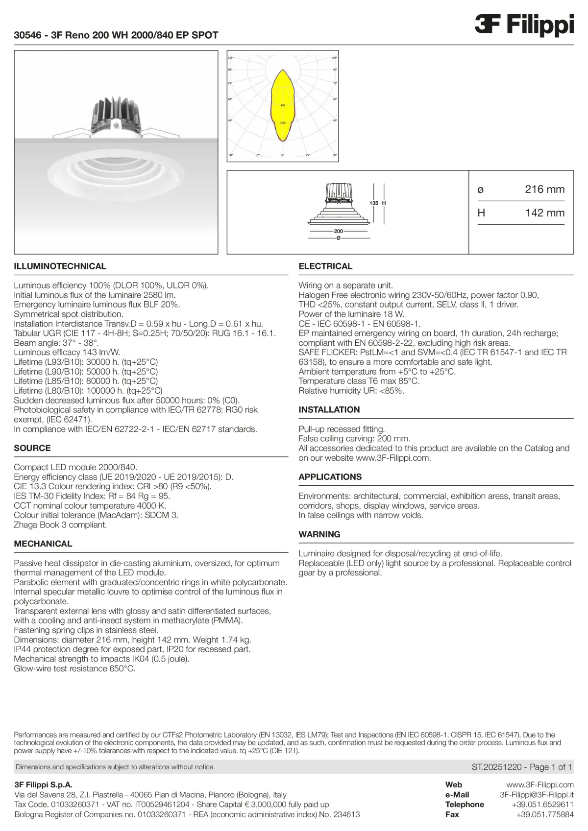 30546 - 3F Reno 200 WH 2000-840 EP SPOT - Datasheet - en