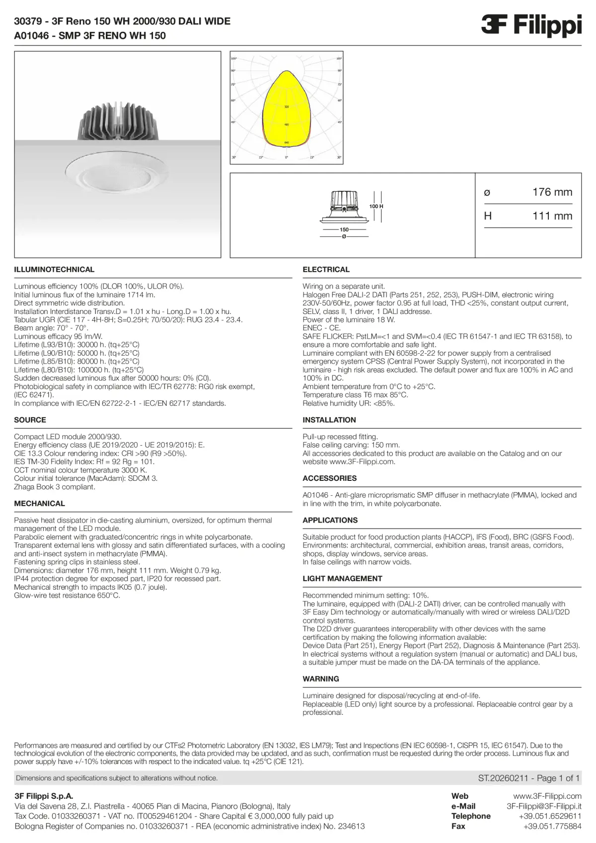 30379+A01046 - 3F Reno 150 WH 2000-930 DALI WIDE + SMP WH - Datasheet - en