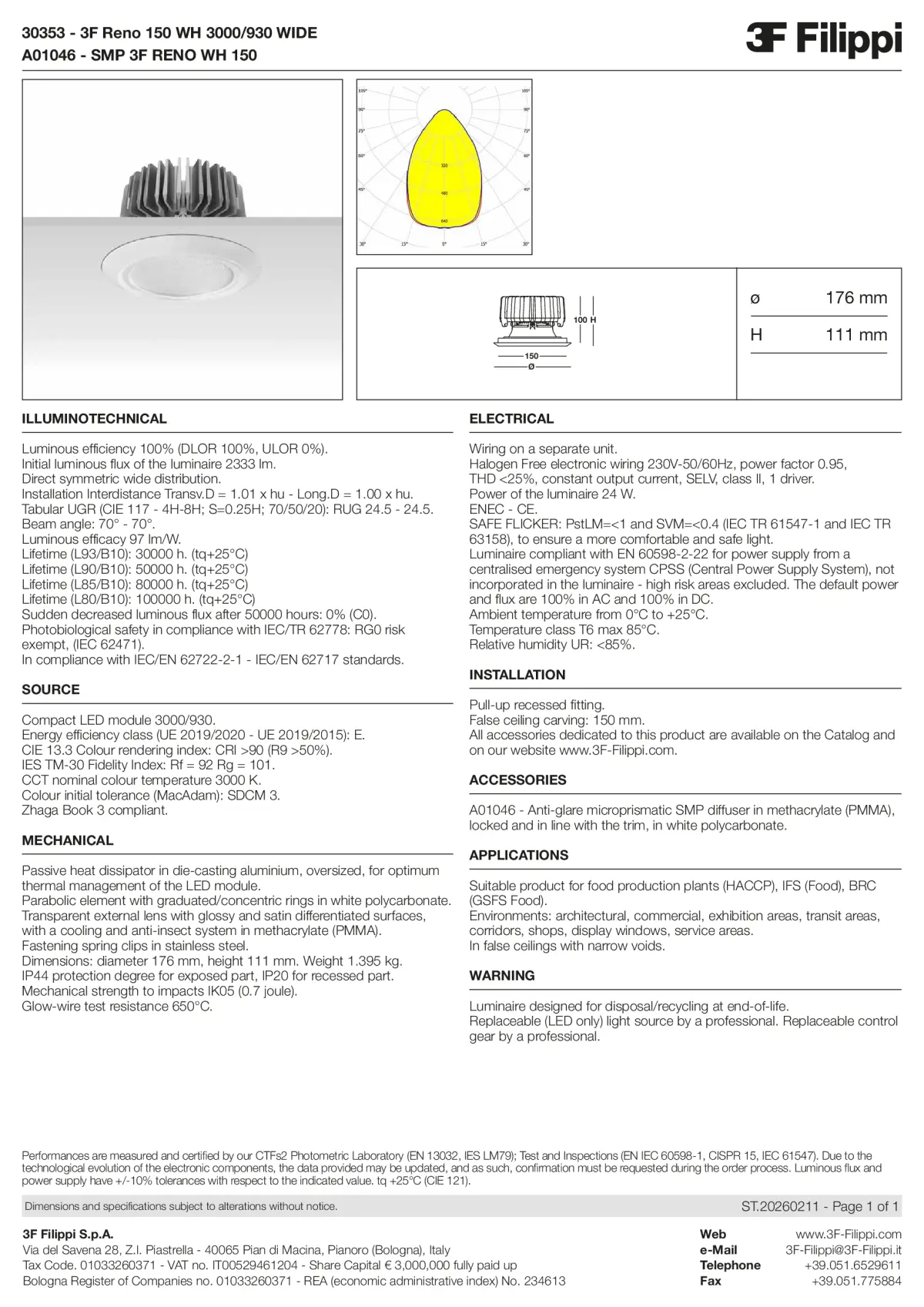 30353+A01046 - 3F Reno 150 WH 3000-930 WIDE + SMP WH - Datasheet - en