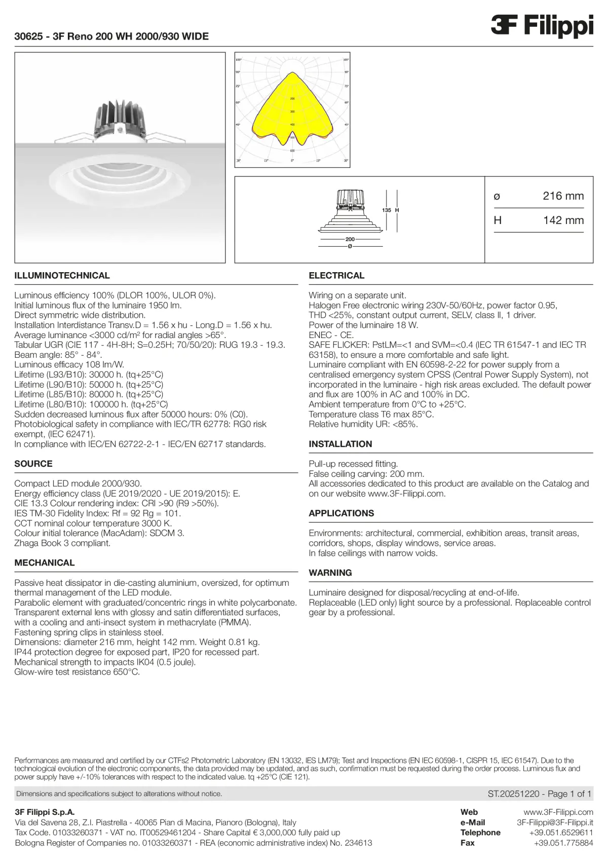 30625 - 3F Reno 200 WH 2000-930 WIDE - Datasheet - en