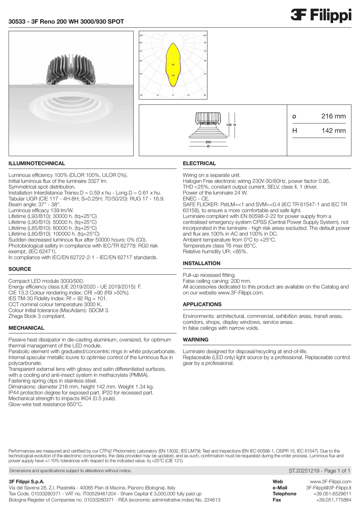 30533 - 3F Reno 200 WH 3000-930 SPOT - Datasheet - en