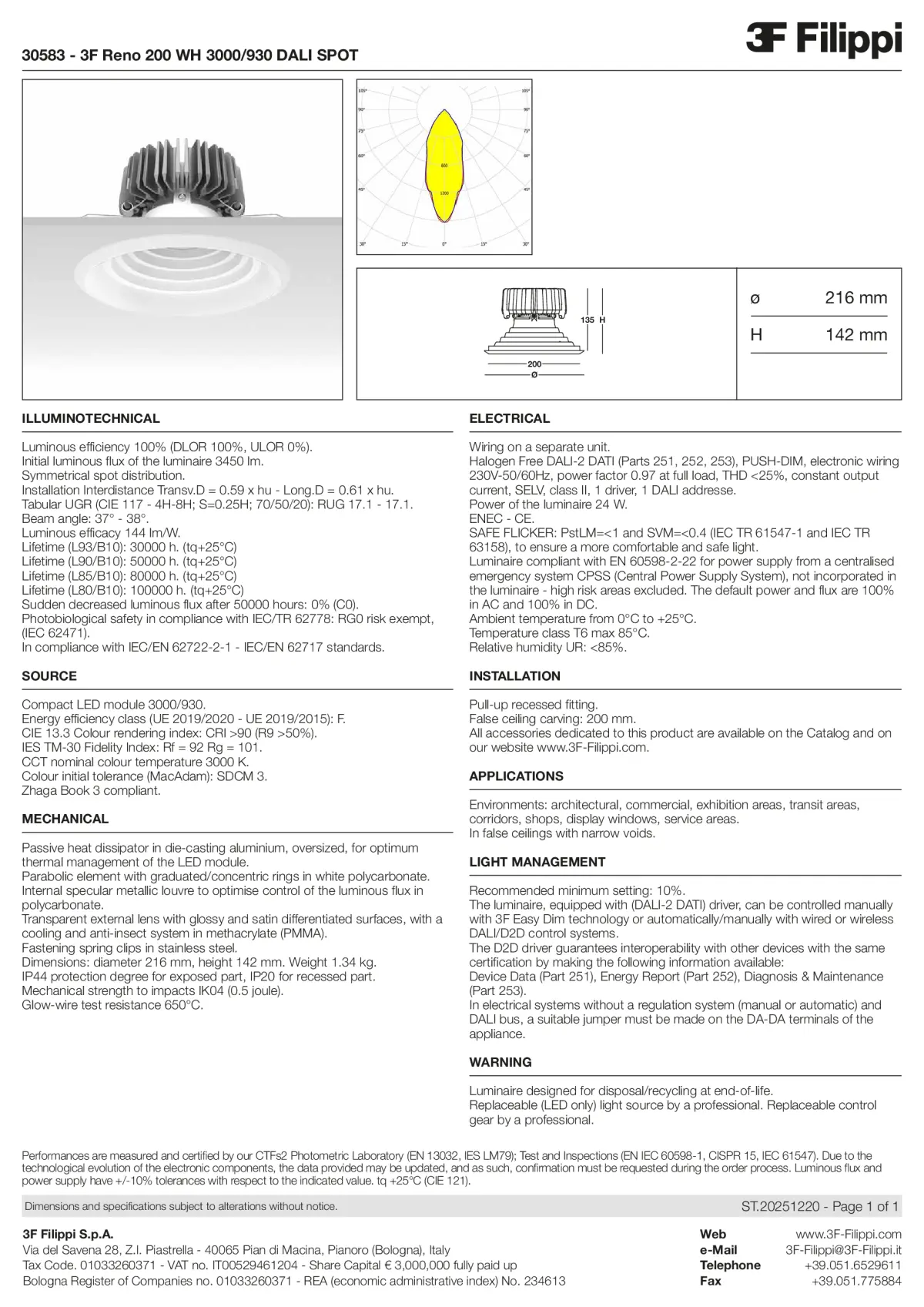 30583 - 3F Reno 200 WH 3000-930 DALI SPOT - Datasheet - en