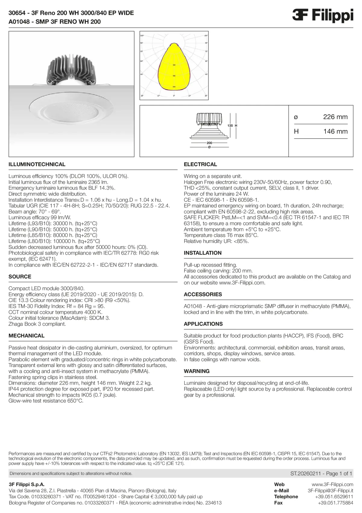 30654+A01048 - 3F Reno 200 WH 3000-840 EP WIDE + SMP WH - Datasheet - en