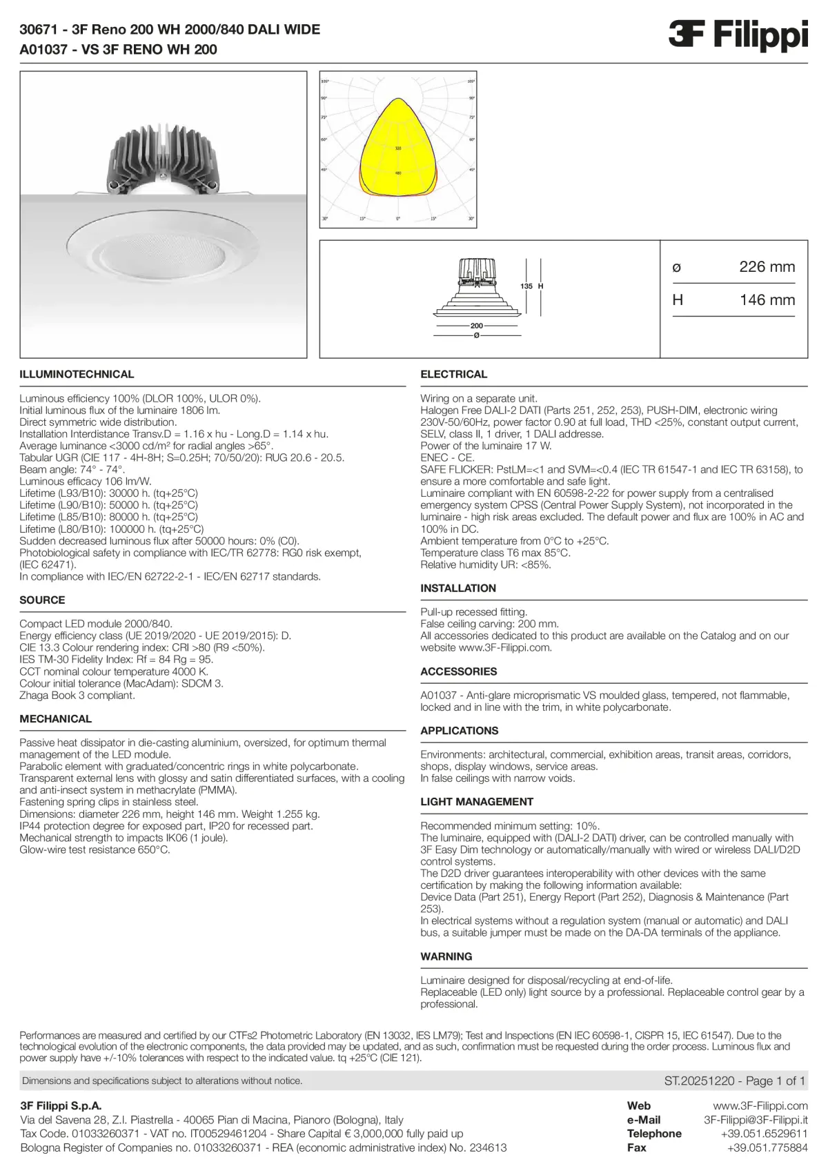 30671+A01037 - 3F Reno 200 WH 2000-840 DALI WIDE + VS WH - Datasheet - en