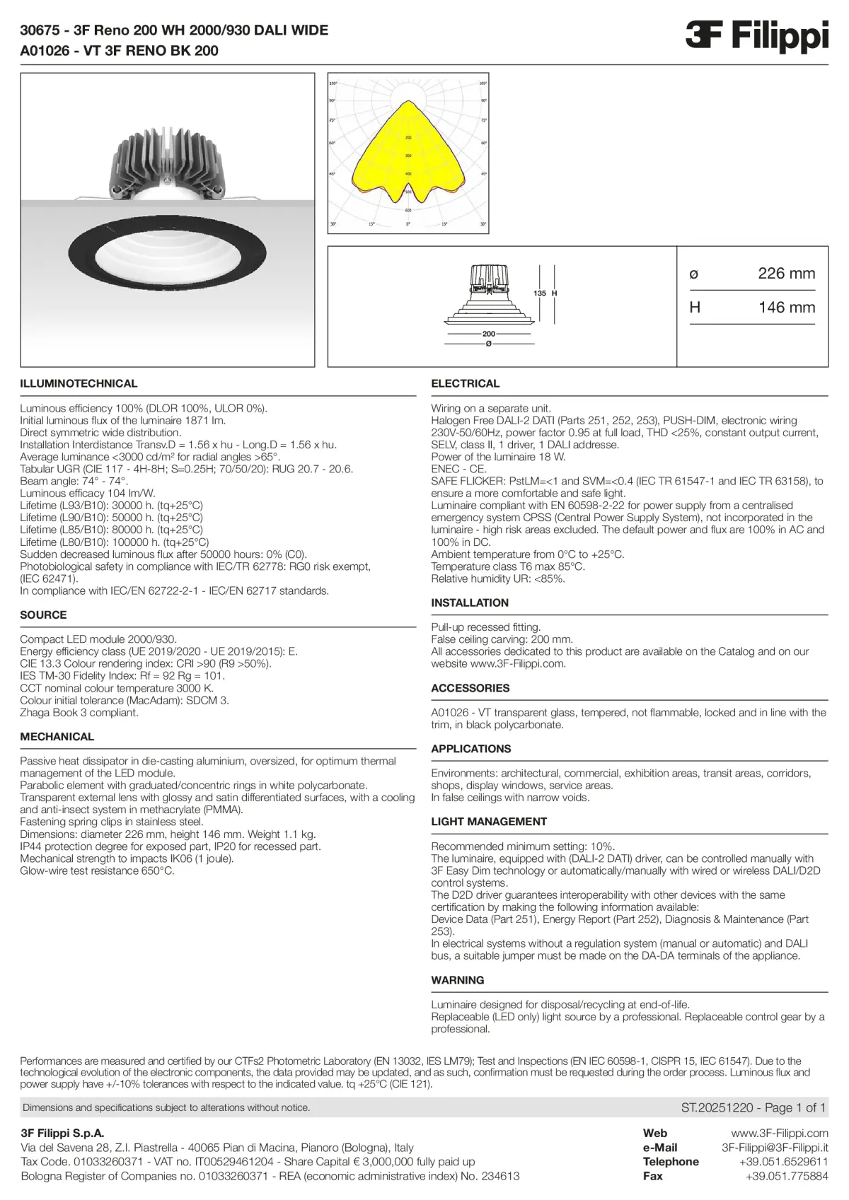 30675+A01026 - 3F Reno 200 WH 2000-930 DALI WIDE + VT BK - Datasheet - en
