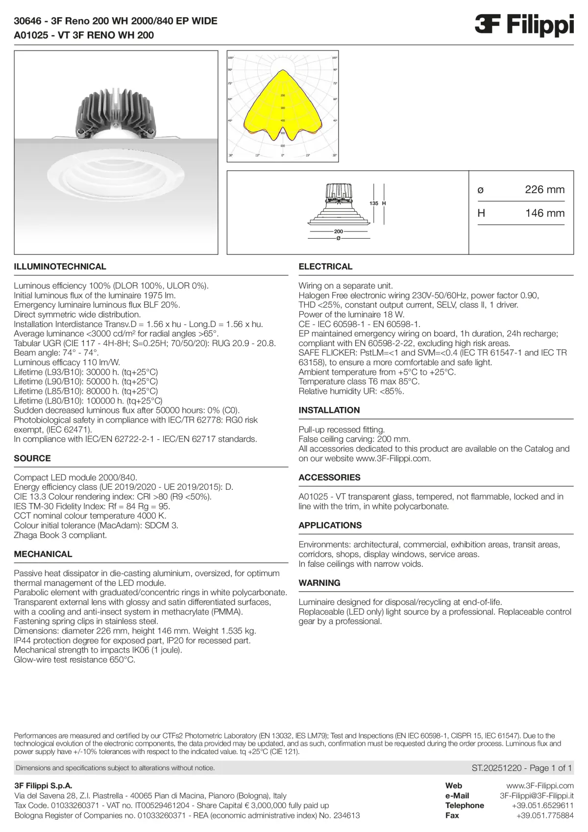 30646+A01025 - 3F Reno 200 WH 2000-840 EP WIDE + VT WH - Datasheet - en