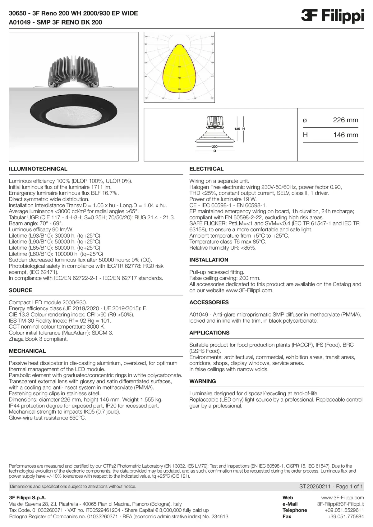 30650+A01049 - 3F Reno 200 WH 2000-930 EP WIDE + SMP BK - Datasheet - en