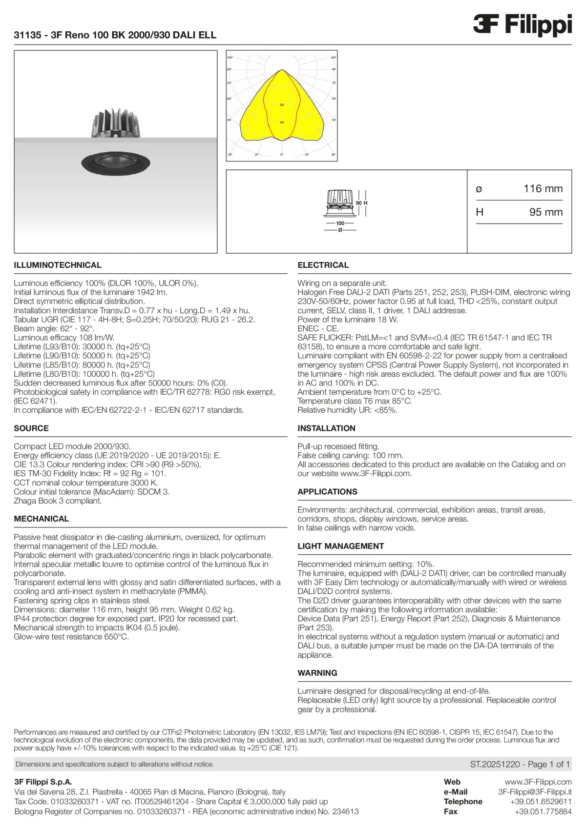 31135 - 3F Reno 100 BK 2000-930 DALI ELL - Datasheet - en