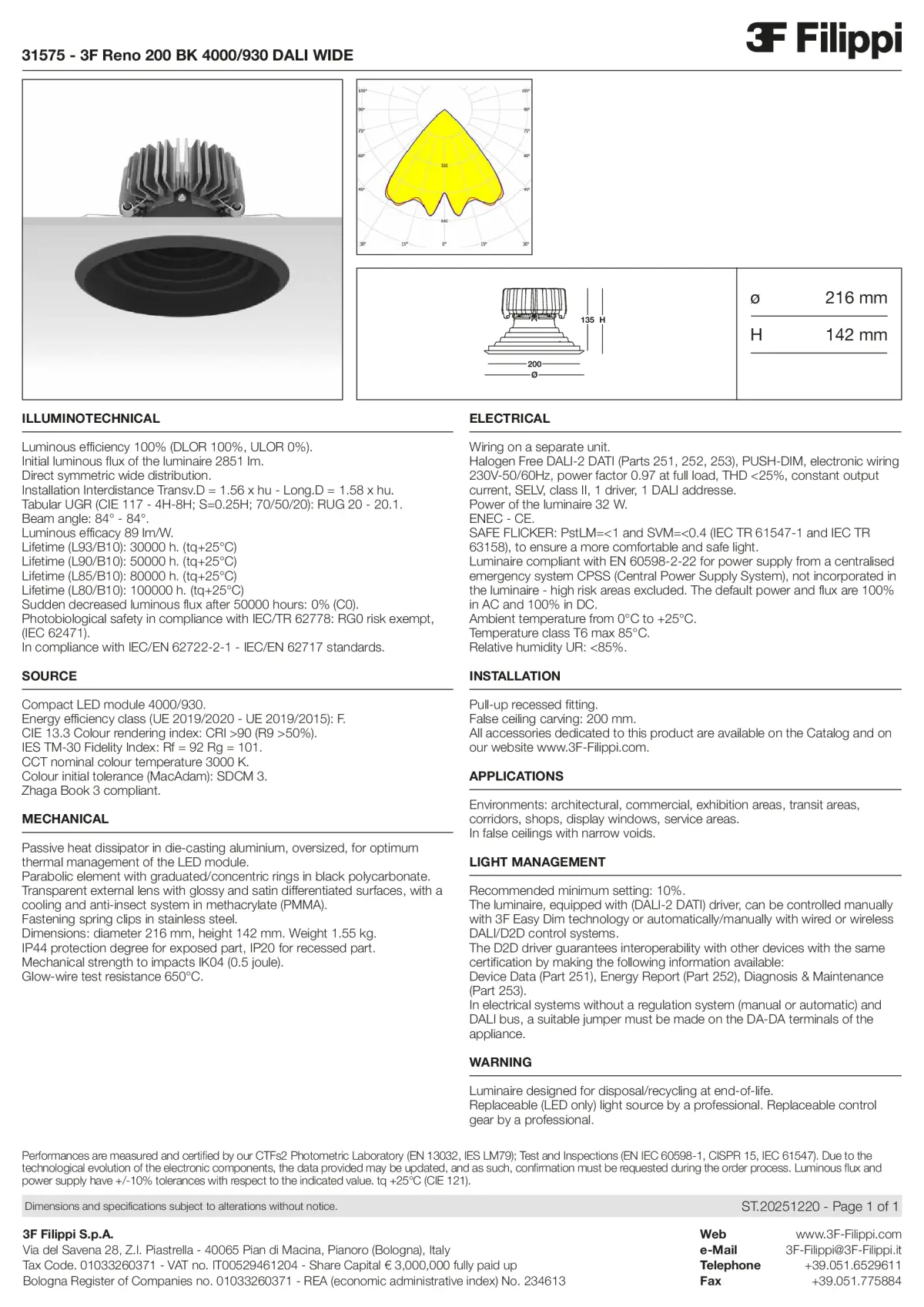 31575 - 3F Reno 200 BK 4000-930 DALI WIDE - Datasheet - en