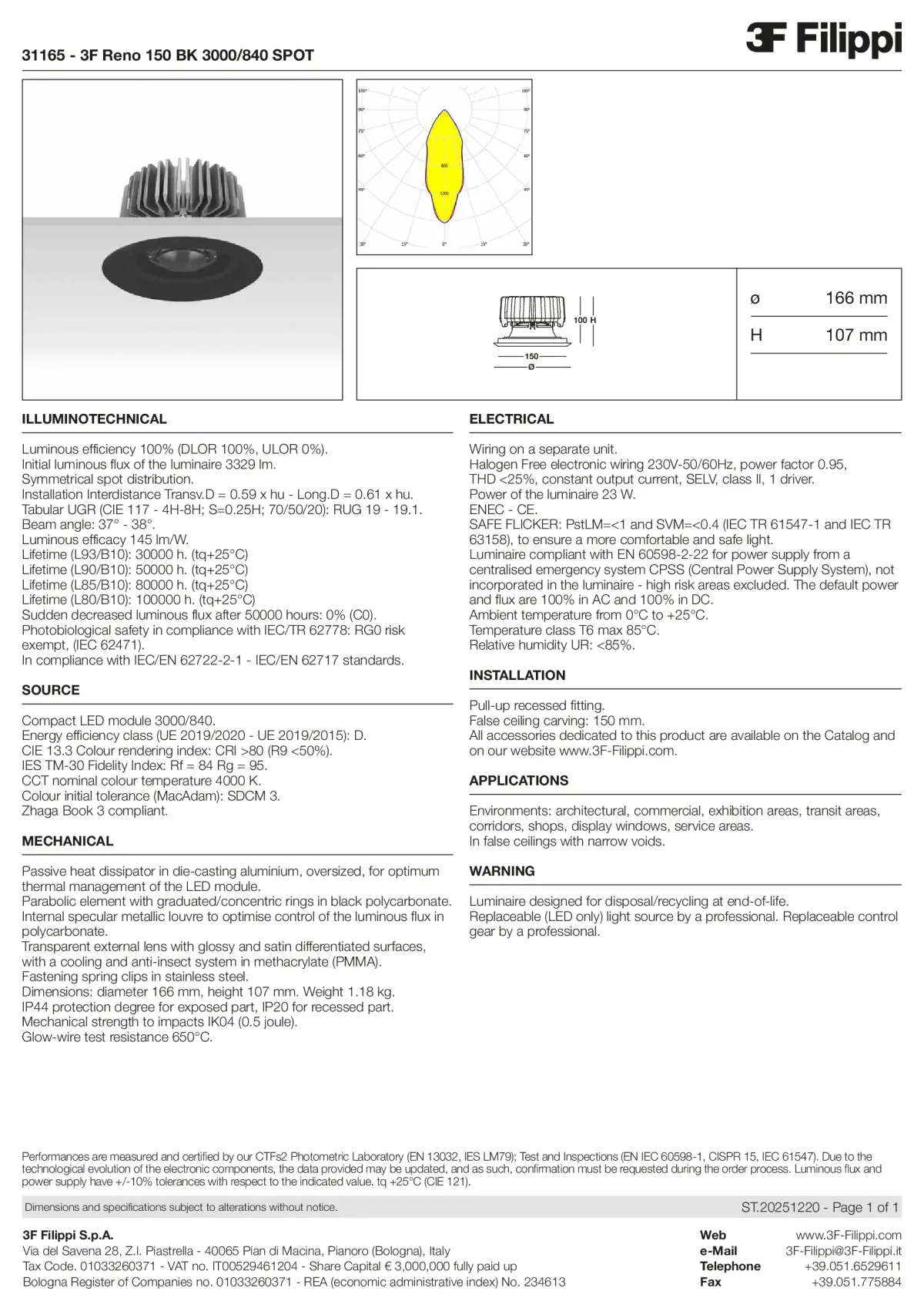 31165 - 3F Reno 150 BK 3000-840 SPOT - Datasheet - en