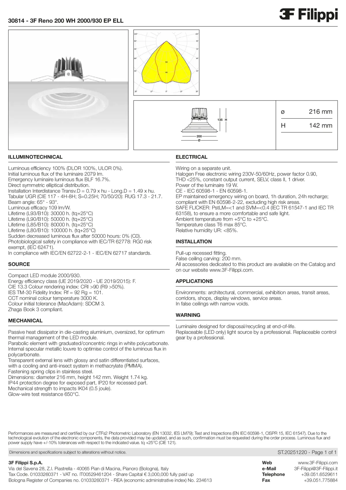 30814 - 3F Reno 200 WH 2000-930 EP ELL - Datasheet - en