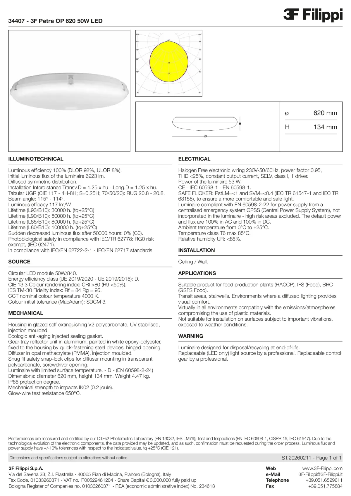 34407 - 3F Petra OP 620 50W LED - Datasheet - en