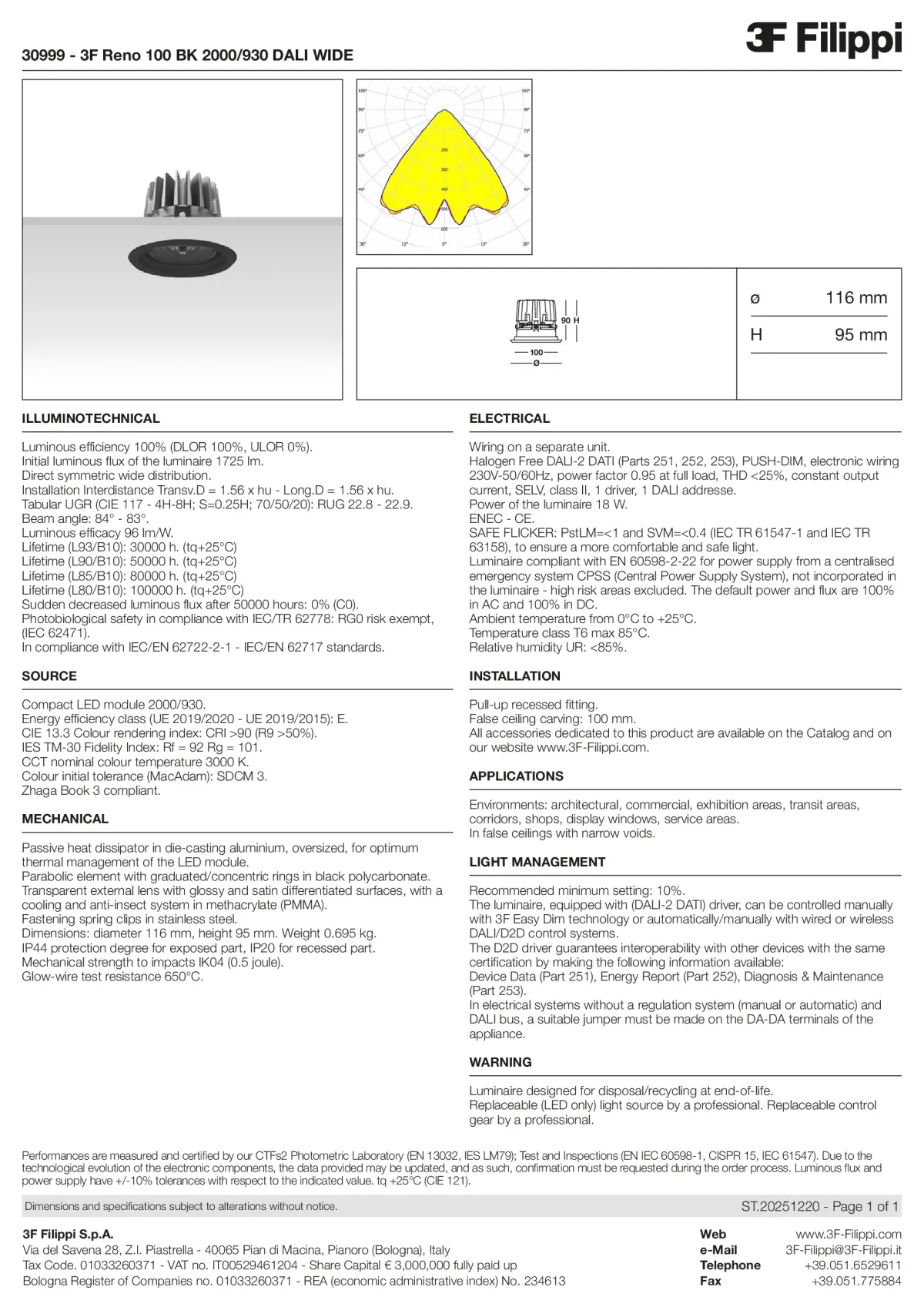 30999 - 3F Reno 100 BK 2000-930 DALI WIDE - Datasheet - en