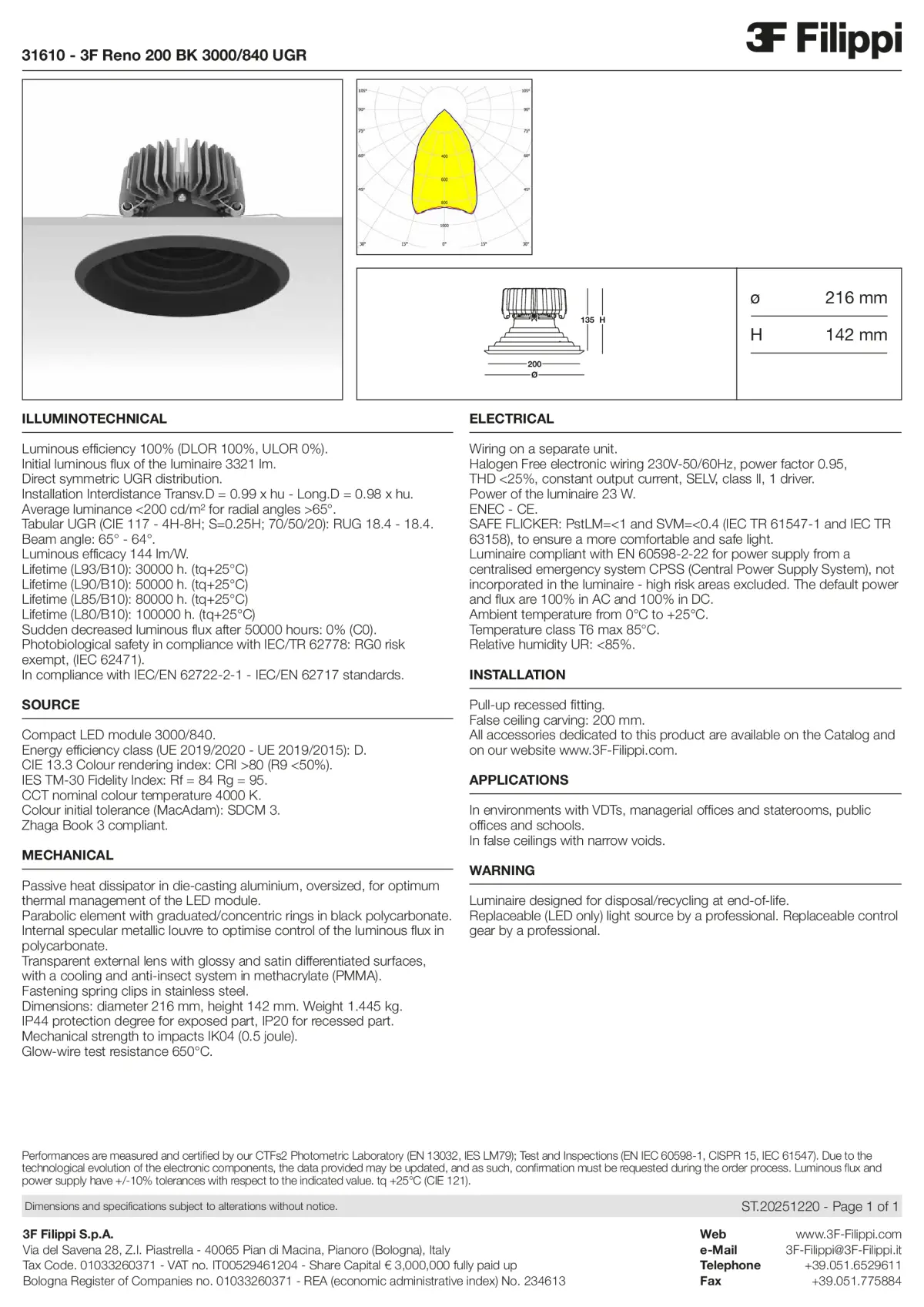 31610 - 3F Reno 200 BK 3000-840 UGR - Datasheet - en