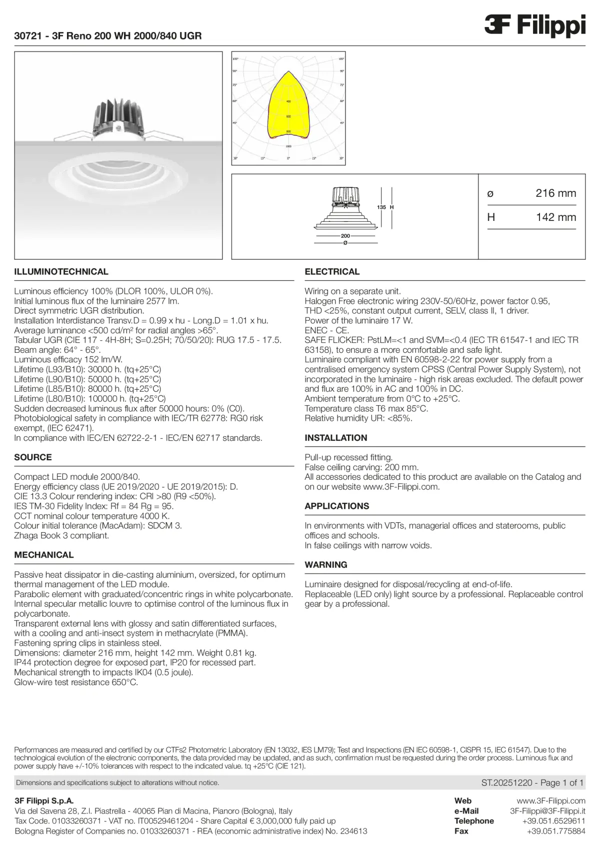 30721 - 3F Reno 200 WH 2000-840 UGR - Datasheet - en