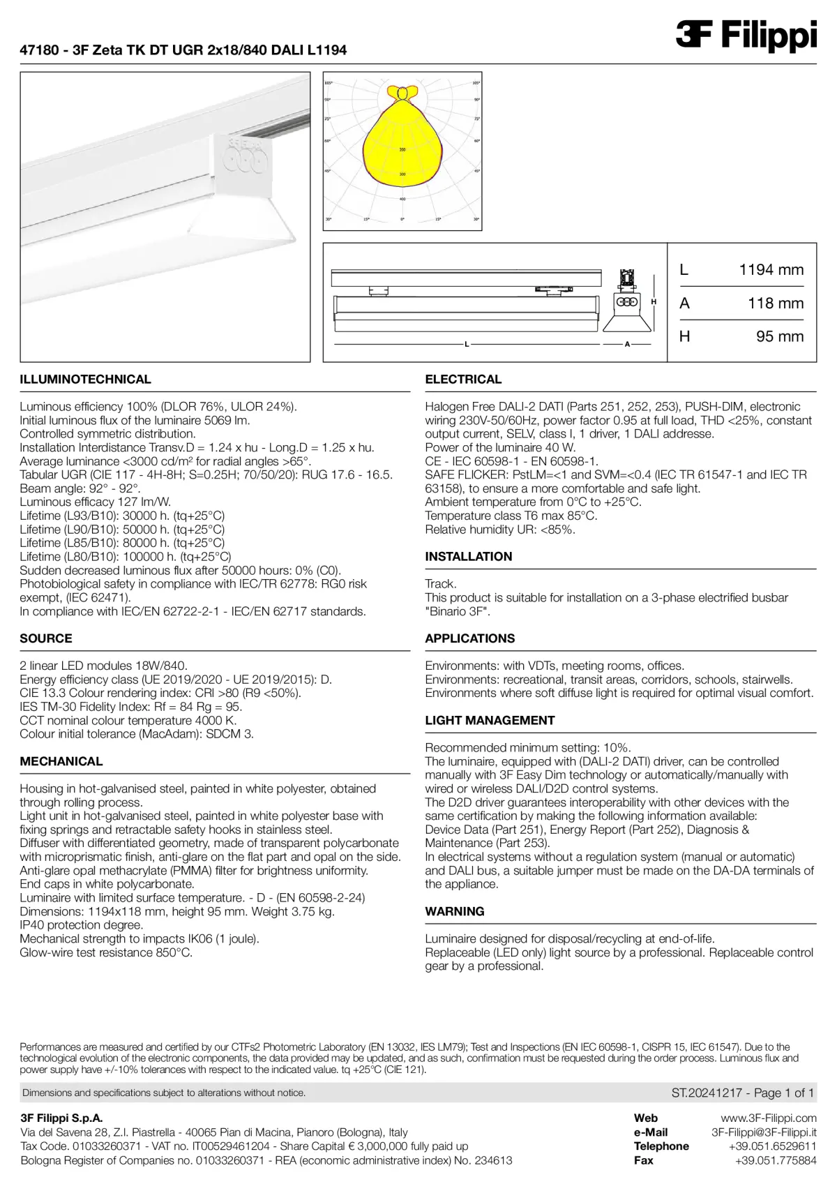 47180 - 3F Zeta TK DT UGR 2x18-840 DALI L1194 - Datasheet - en