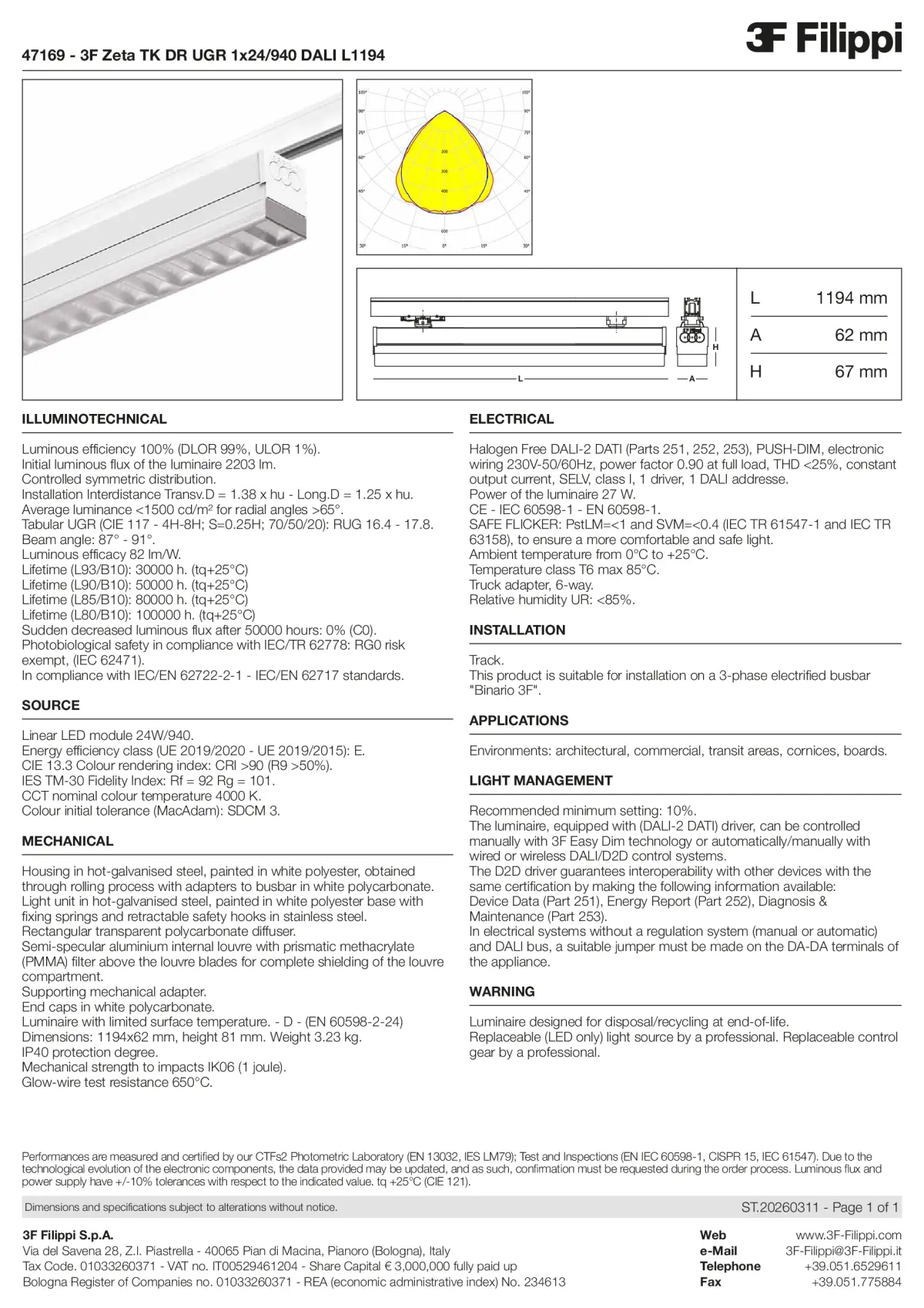 47169 - 3F Zeta TK DR UGR 1x24-940 DALI L1194 - Datasheet - en