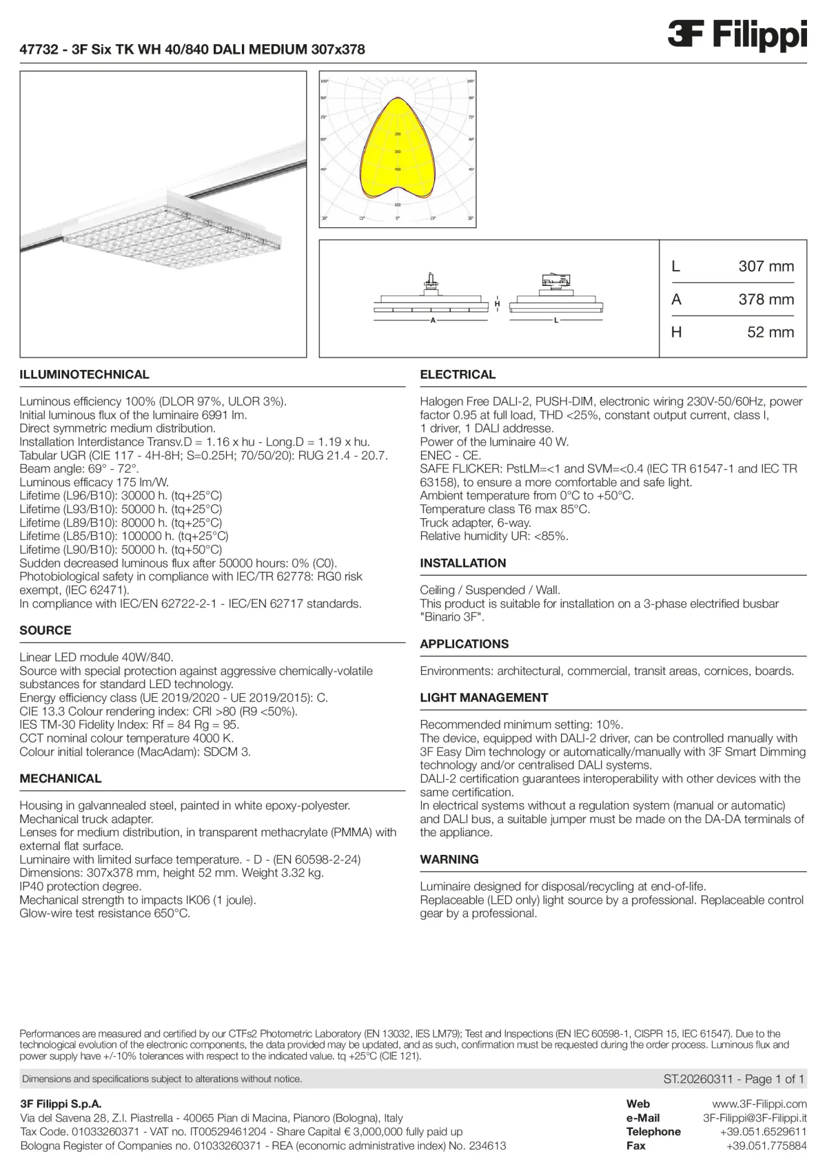 47732 - 3F Six TK WH 40-840 DALI MEDIUM 307x378 - Datasheet - en