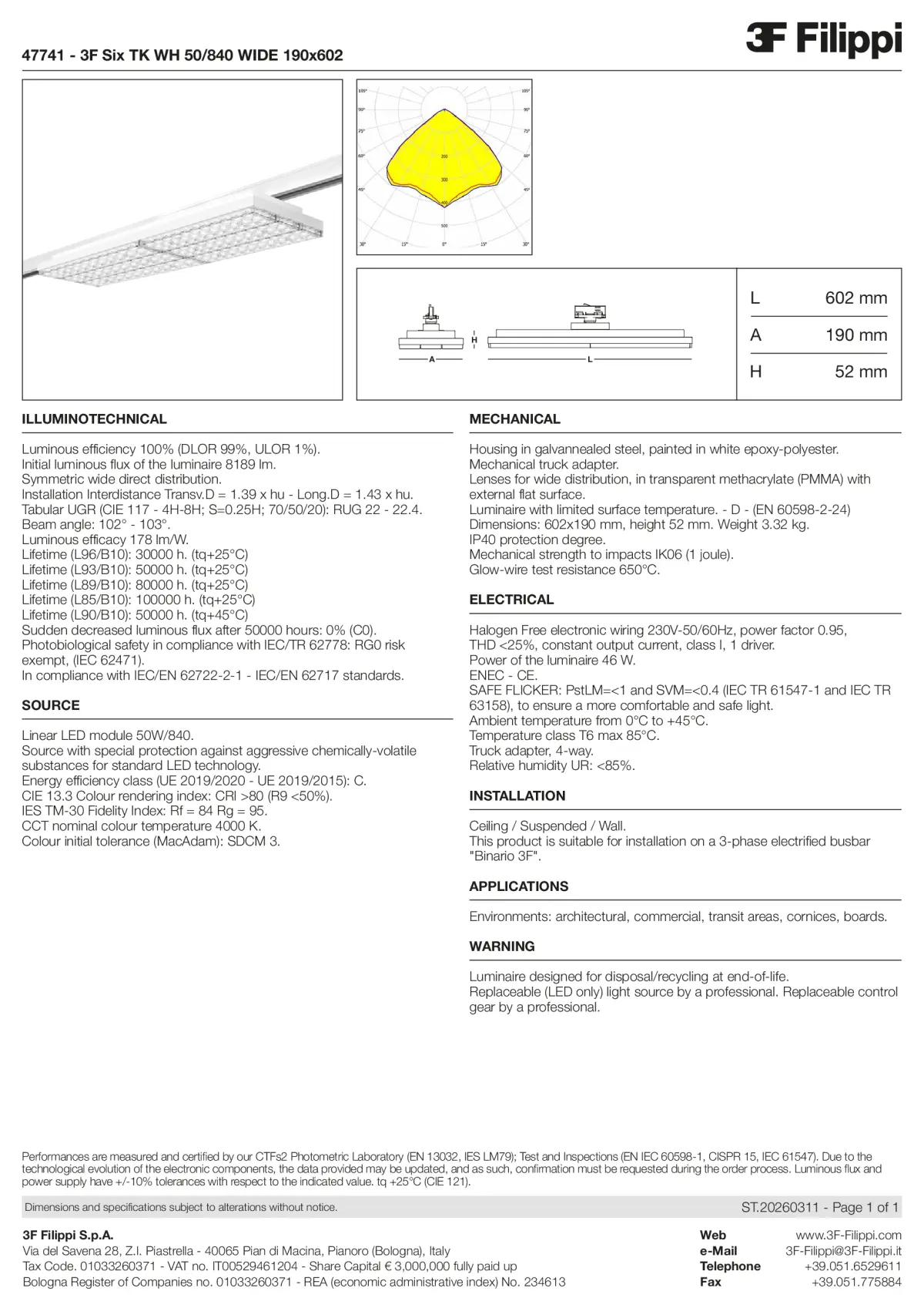 47741 - 3F Six TK WH 50-840 WIDE 190x602 - Datasheet - en