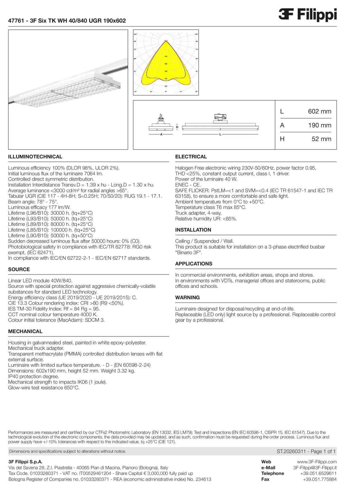 47761 - 3F Six TK WH 40-840 UGR 190x602 - Datasheet - en