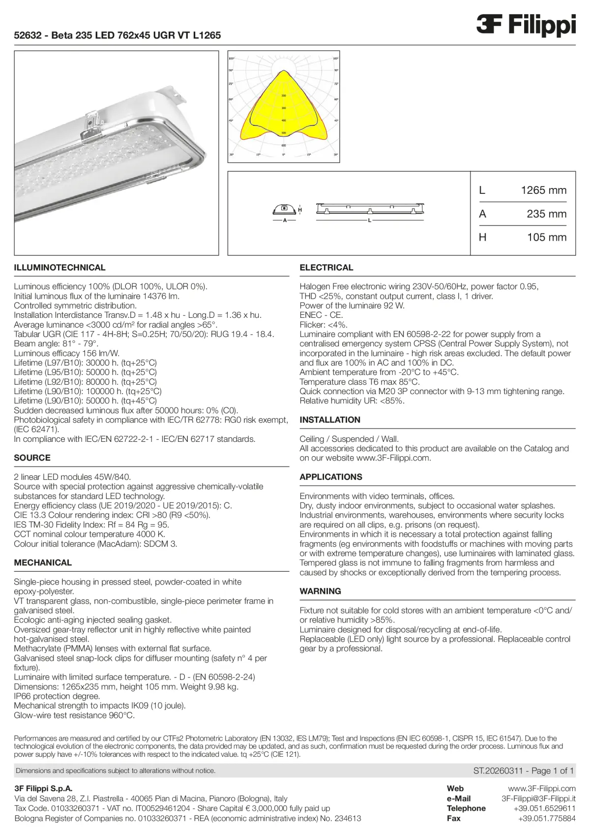 52632 - Beta 235 LED 762x45 UGR VT L1265 - Datasheet - en