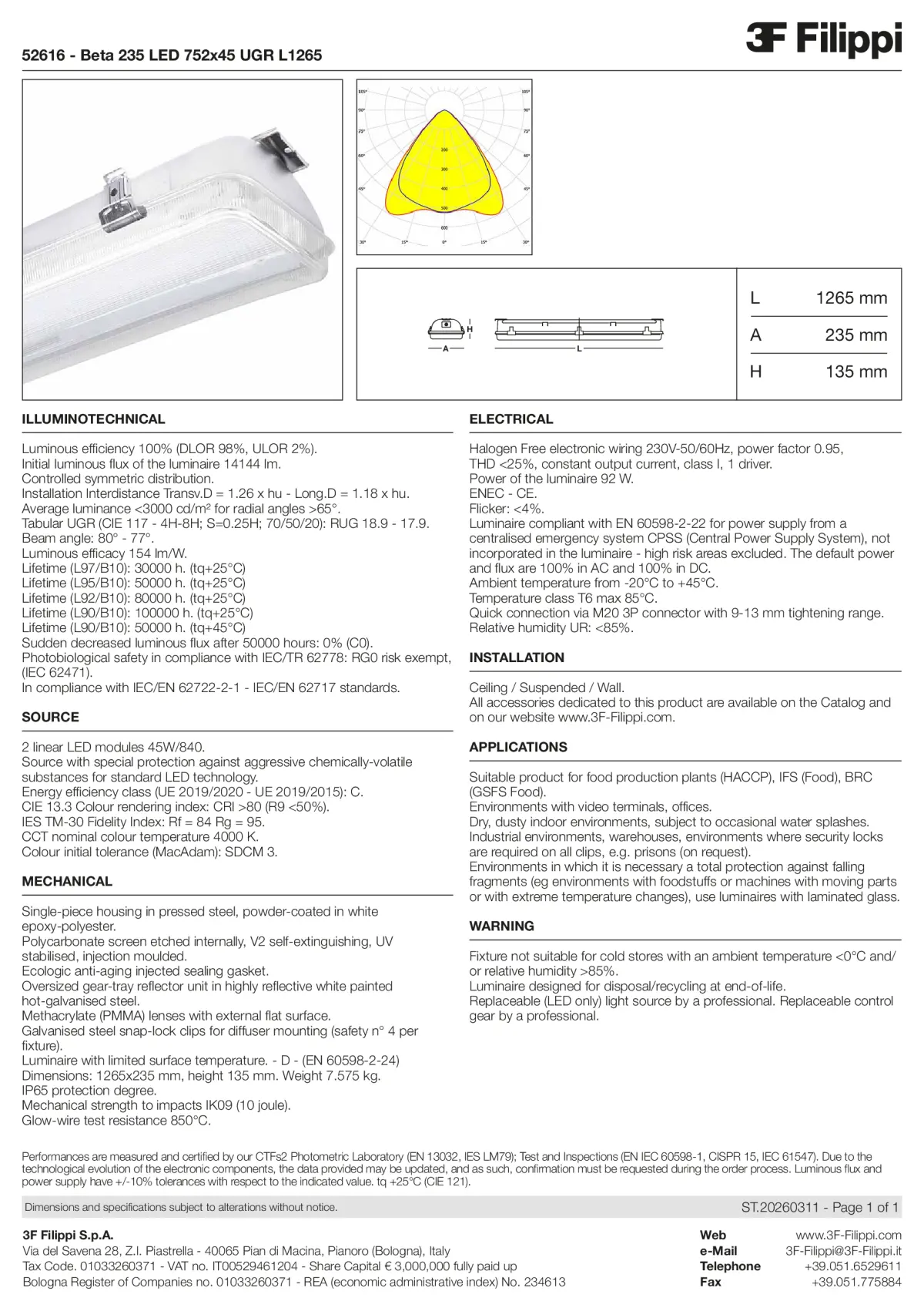 52616 - Beta 235 LED 752x45 UGR L1265 - Datasheet - en