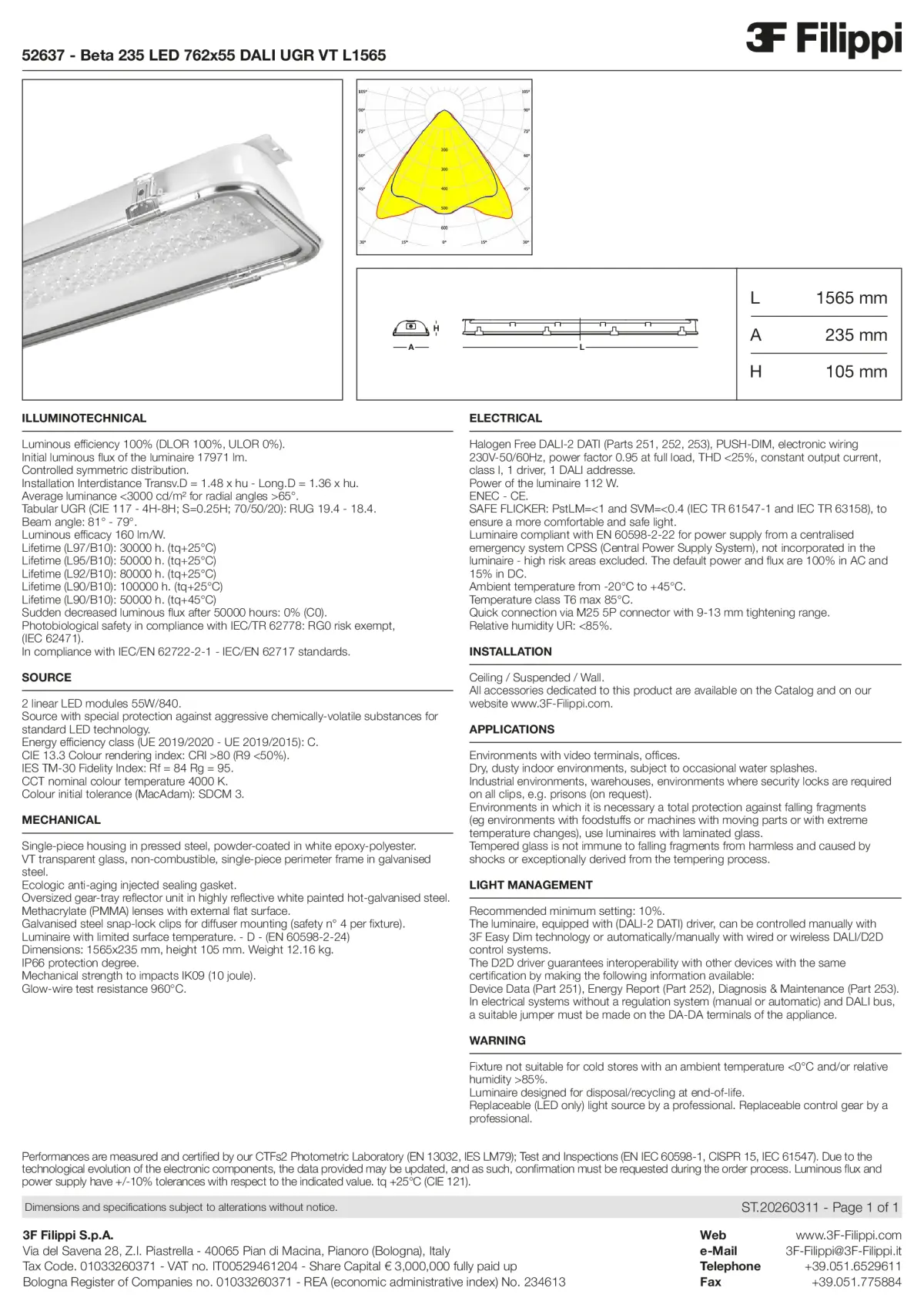 52637 - Beta 235 LED 762x55 DALI UGR VT L1565 - Datasheet - en